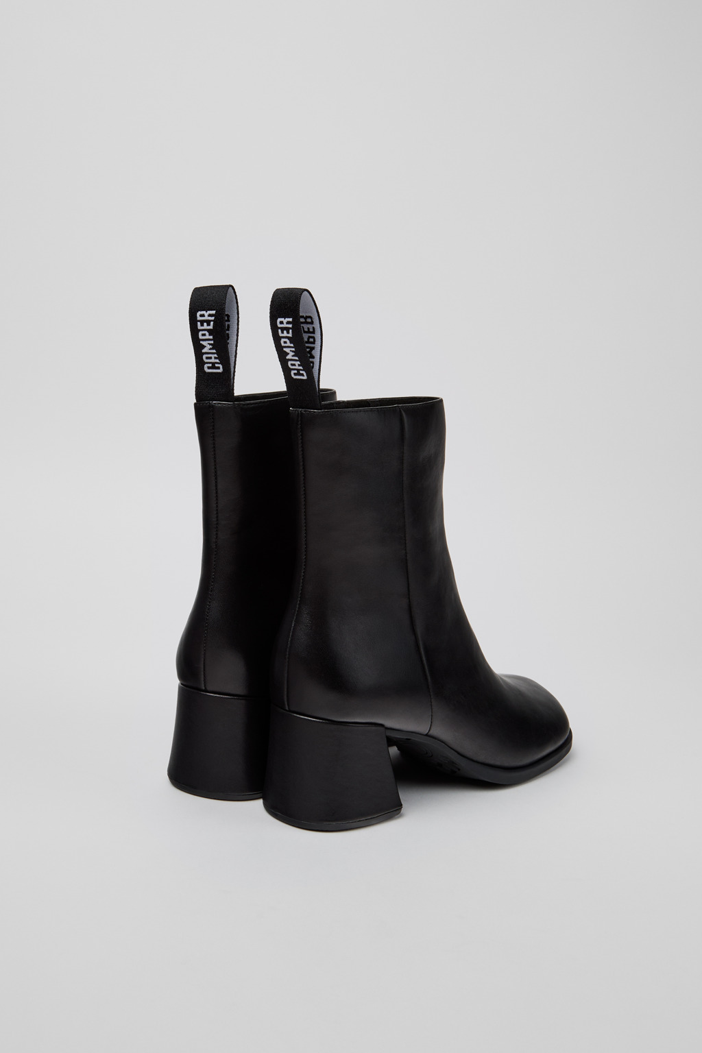Kora Black Leather Mid Boots for Women. - Image 3