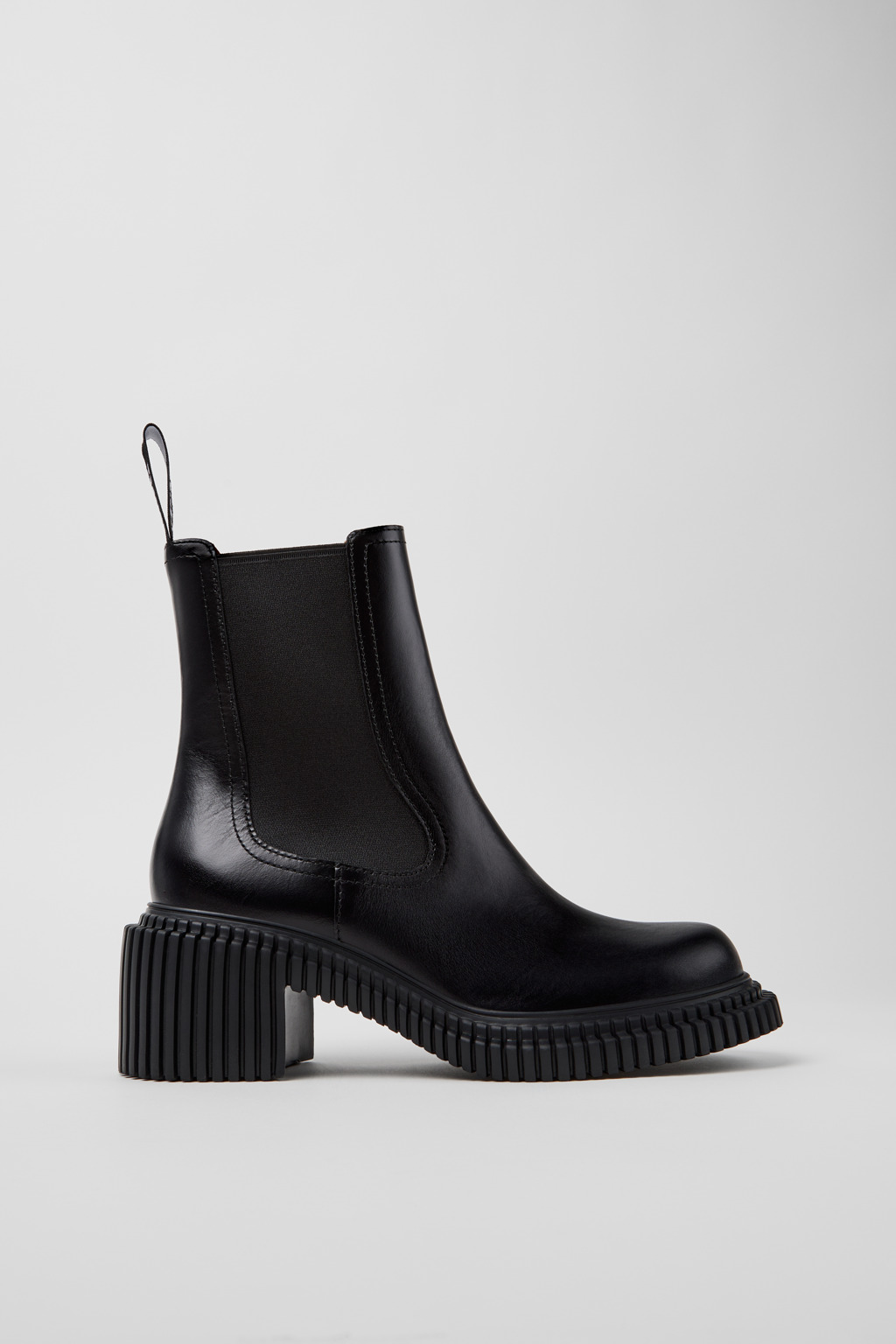 Pix London Black Leather Mid Boots for Women. - Image 2