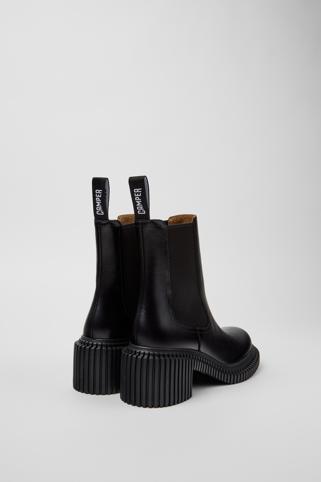 Pix London Black Leather Mid Boots for Women. - Image 3