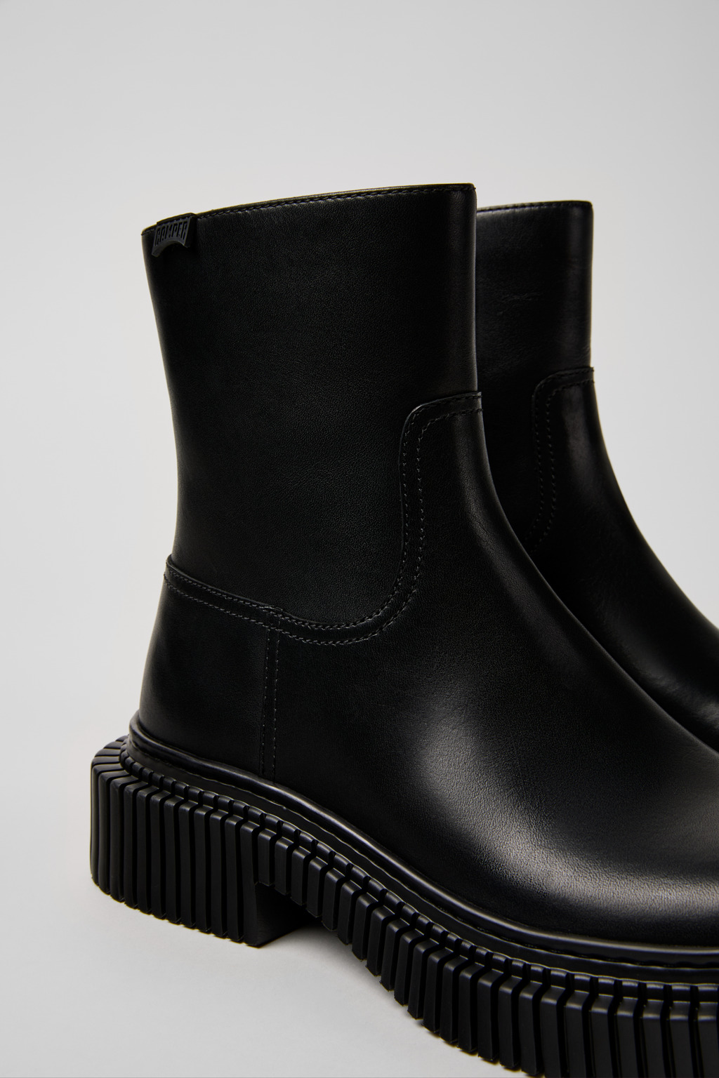 Pix Berlin Black Leather Mid Boots for Women.