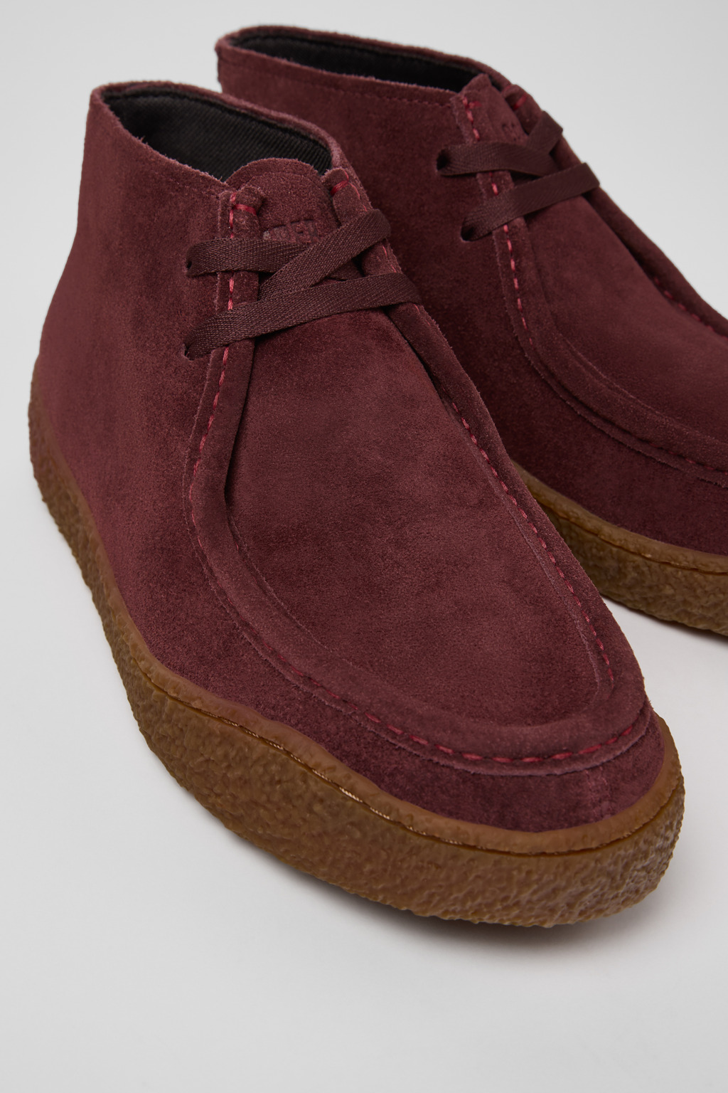 Peu Terreno Burgundy Nubuck Ankle Boots for Women.