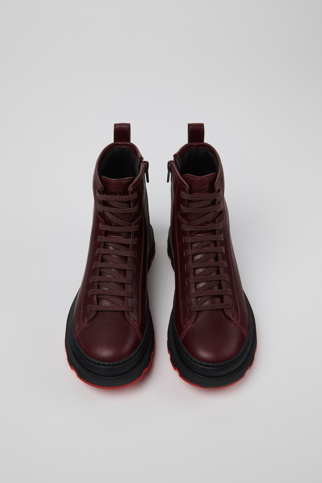 Brutus+ Burgundy Leather Mid Boots for Women. - Image 4