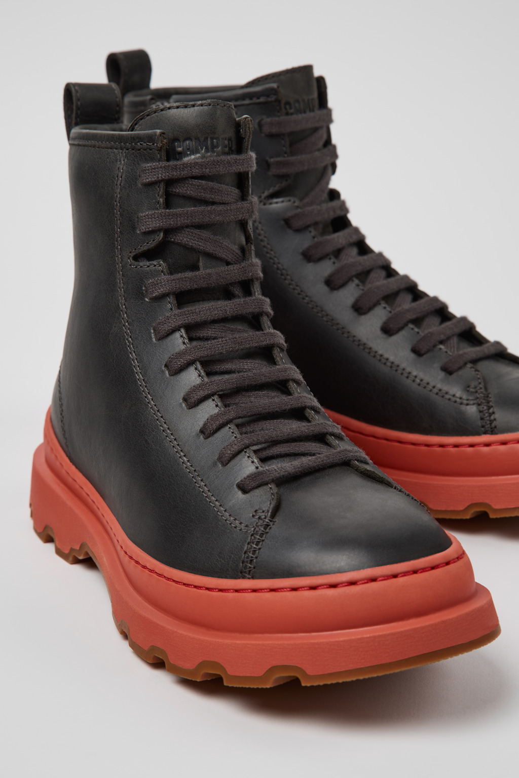 Brutus+ Gray Nubuck Mid Boots for Women.