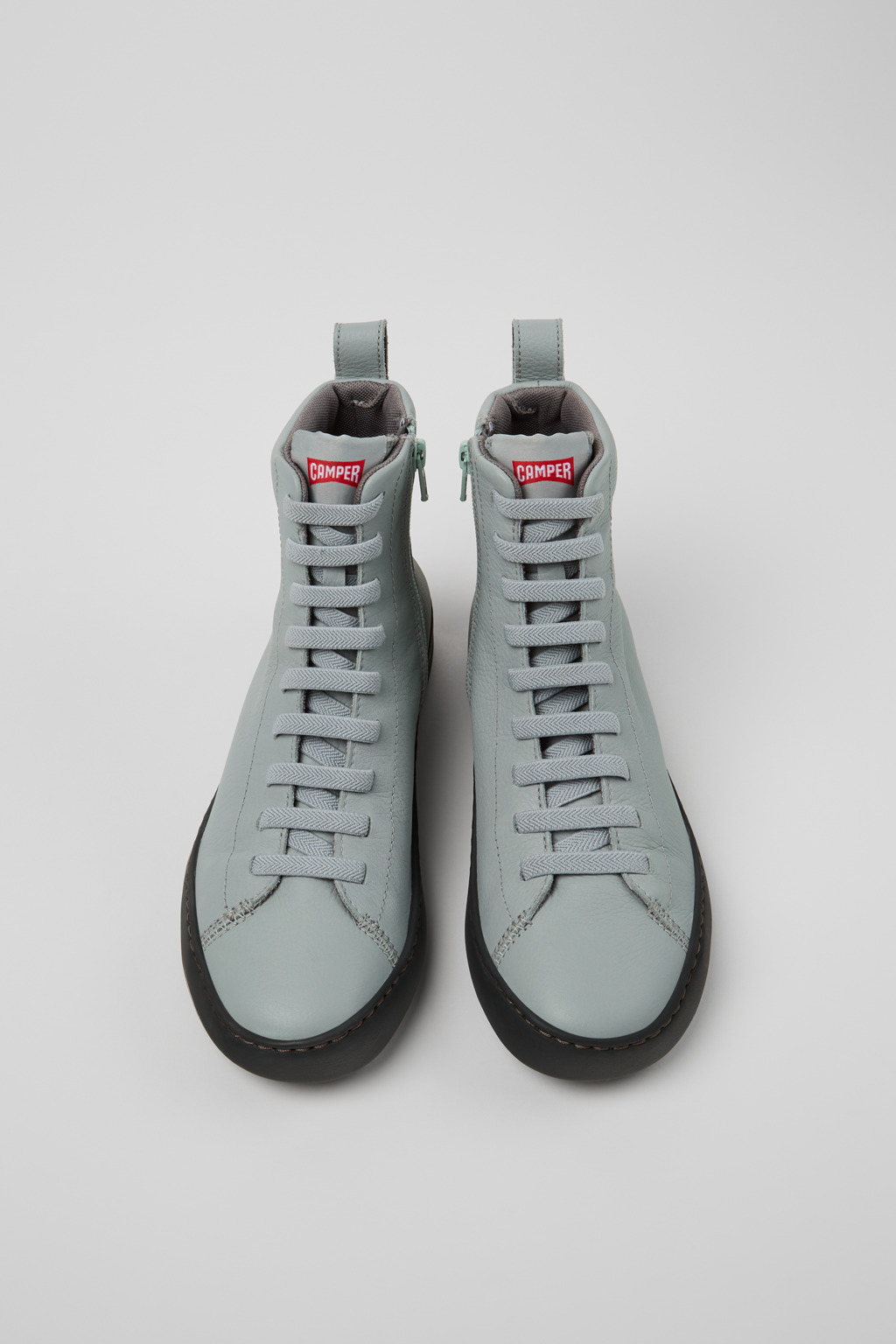 Peu Touring Gray Leather Mid Boots for Women. - Image 4