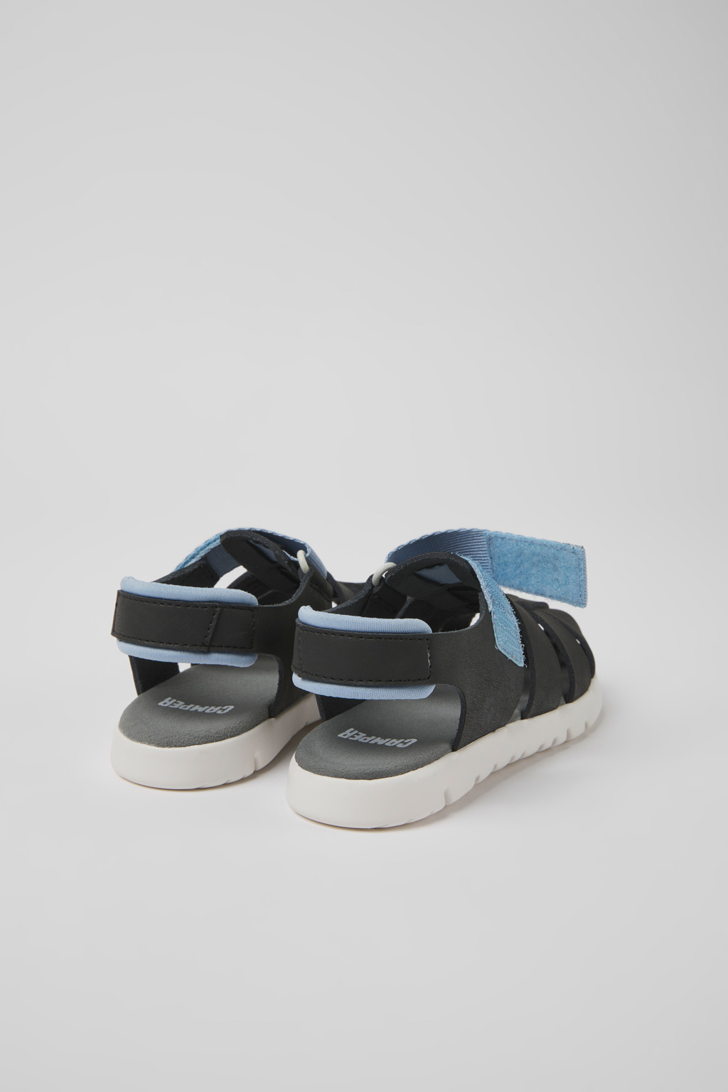 Oruga Black leather sandals for kids - Image 3