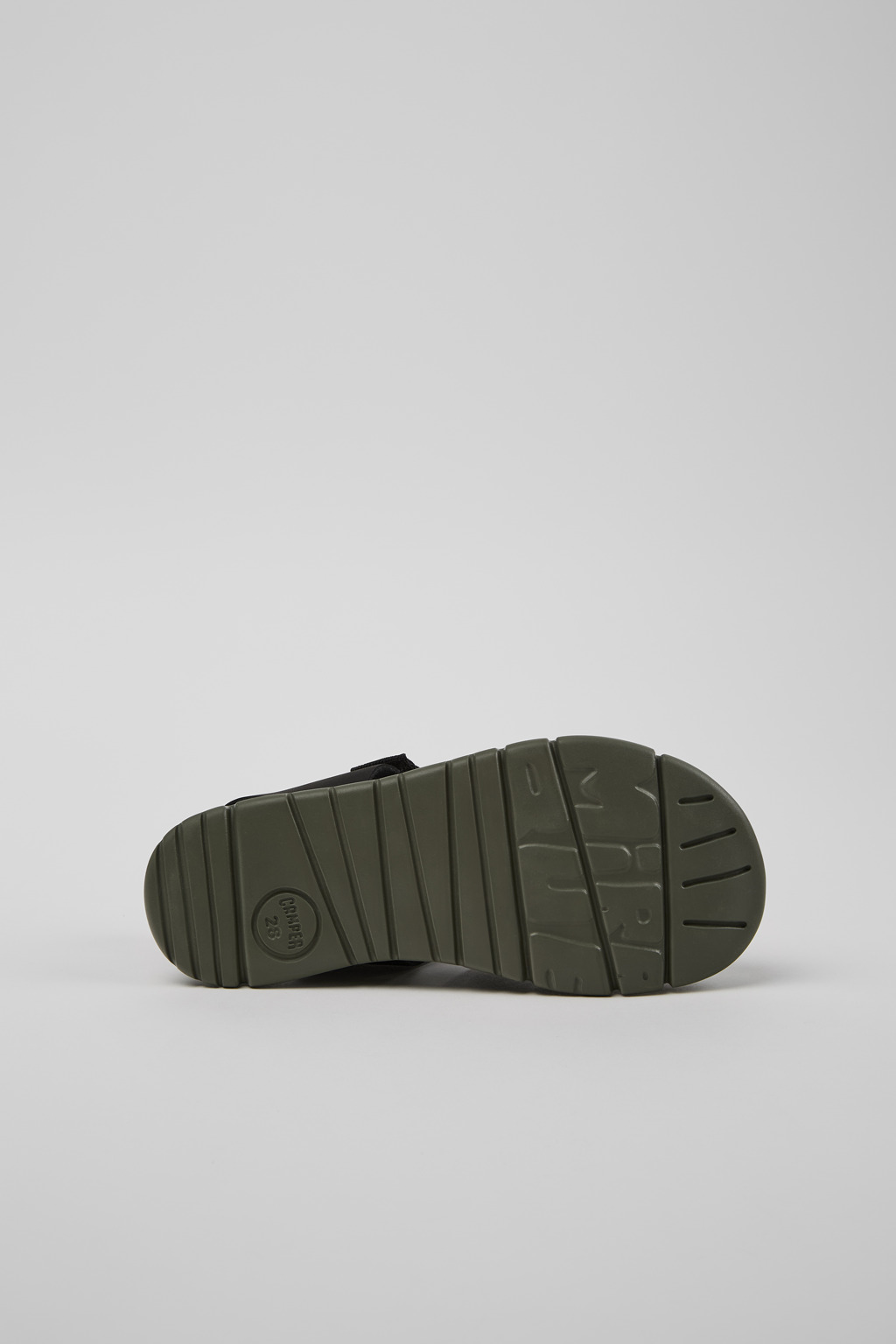 Oruga # Black Leather and Textile Kids' Sandal. - Image 5