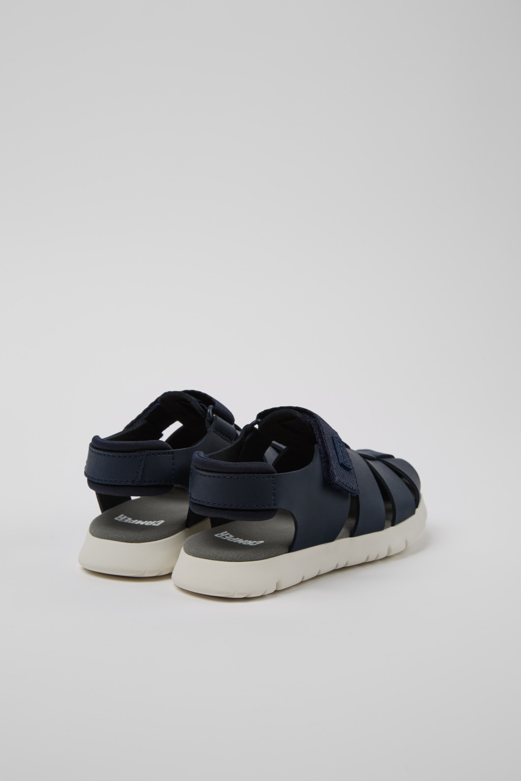 Oruga Blue Leather and Textile Closed Sandals for kids. - Image 3