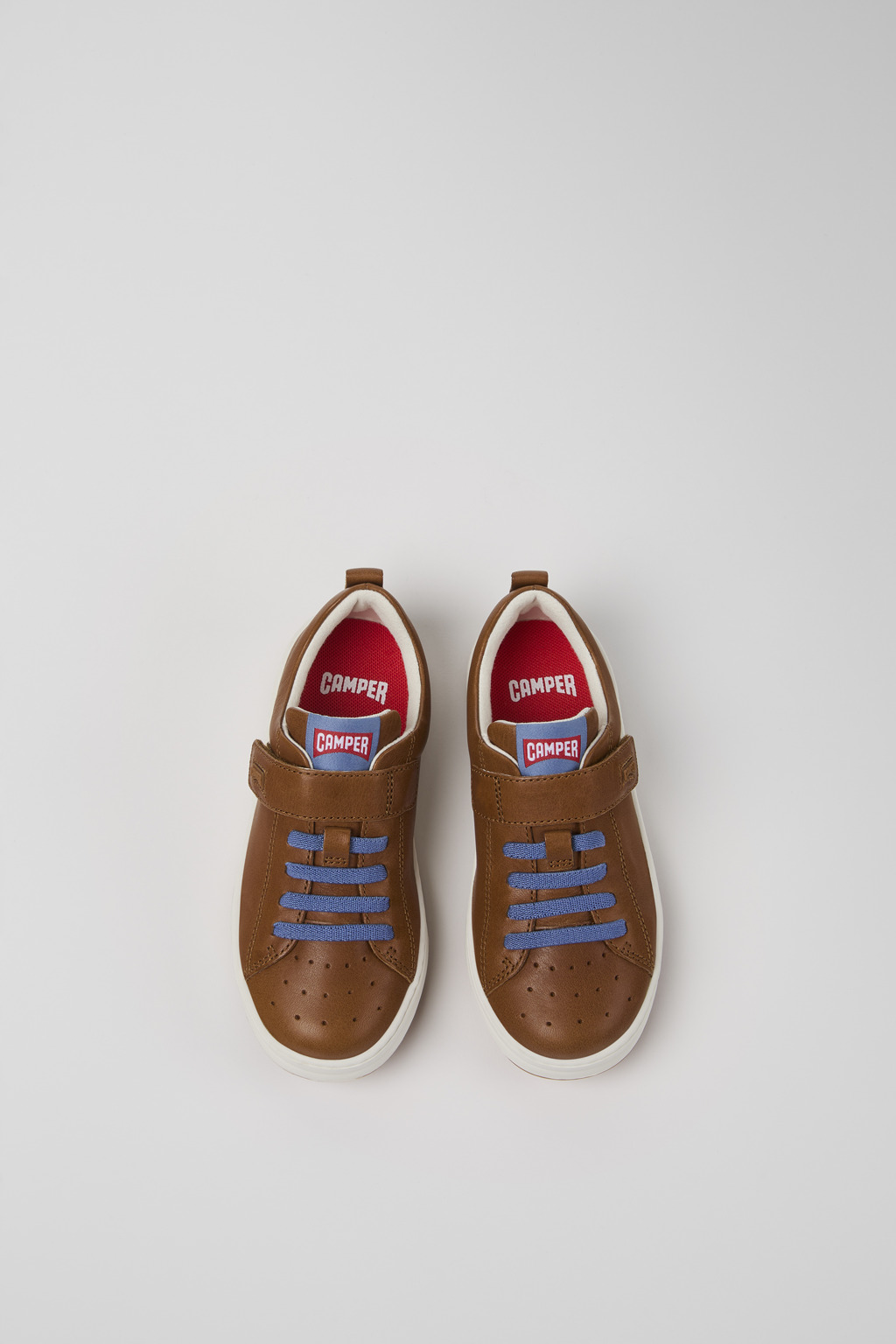 Runner Brown Leather Kids' Sneaker. - Image 4