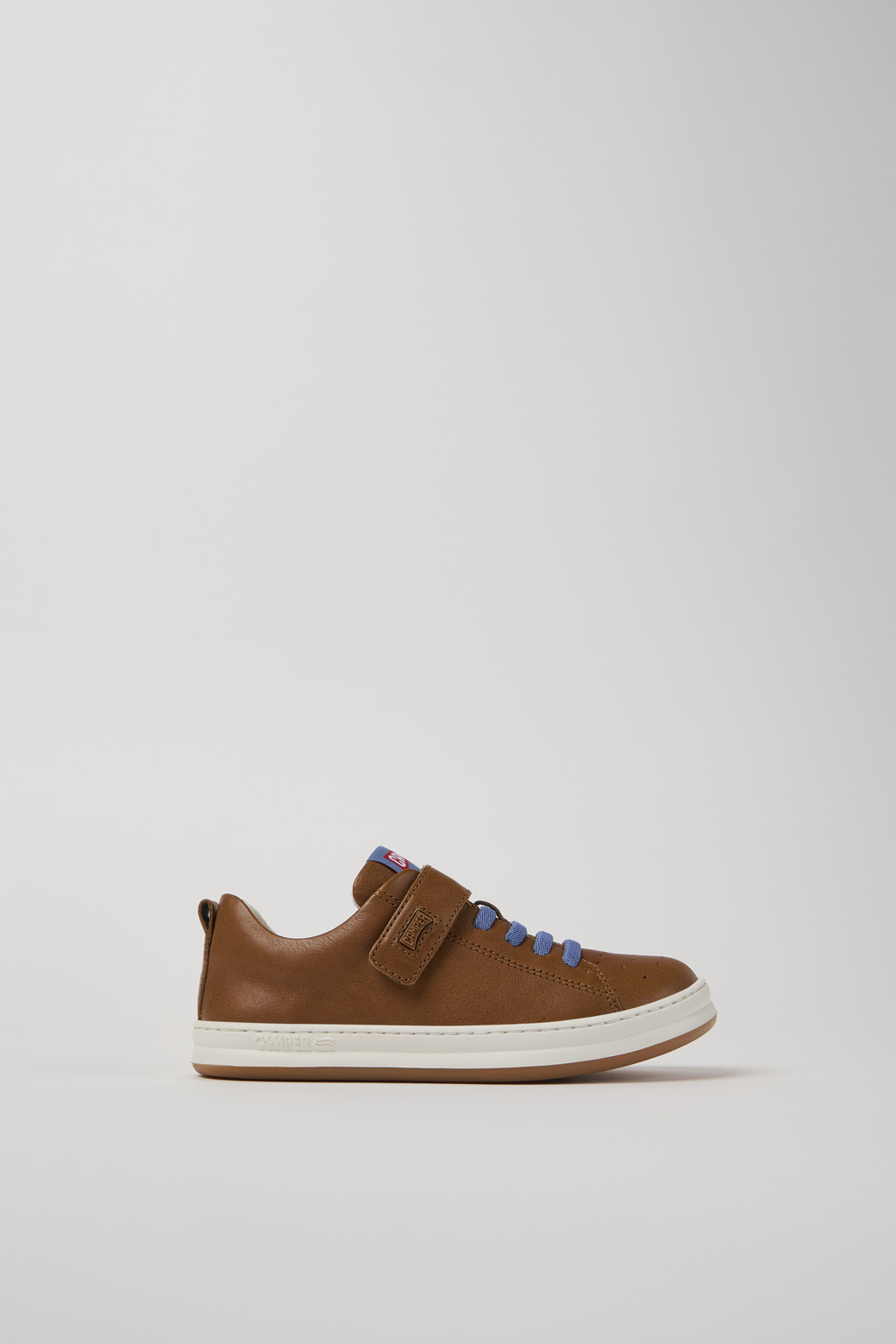 Runner Brown Leather Kids' Sneaker. - Image 2