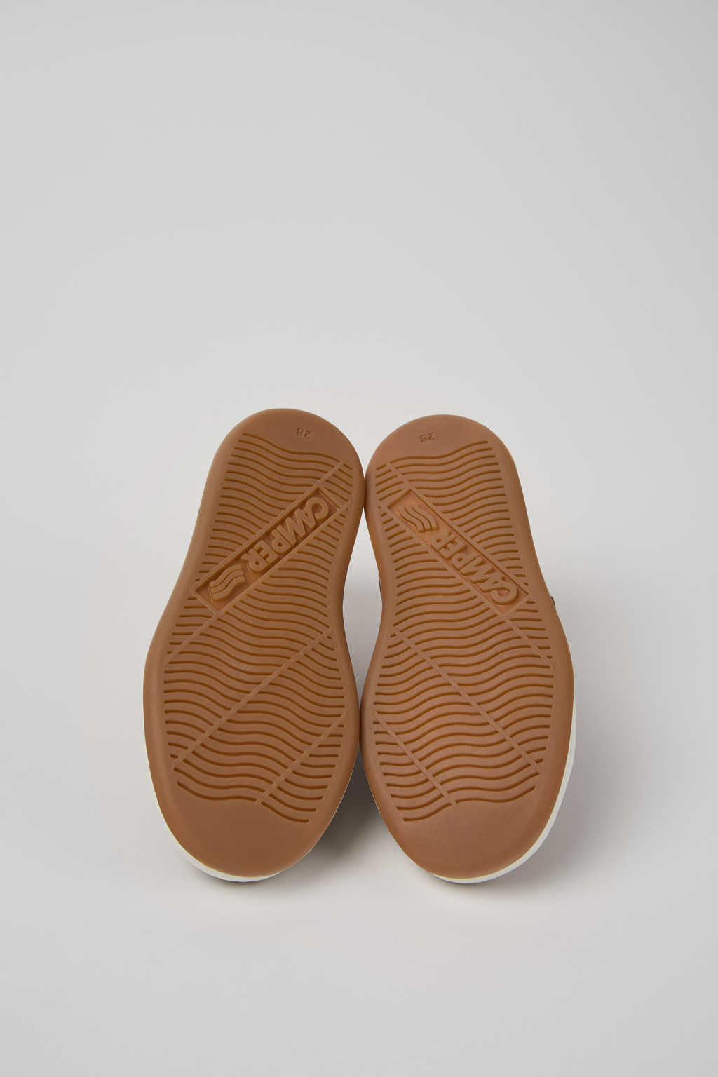 Runner Brown Leather Kids' Sneaker. - Image 5