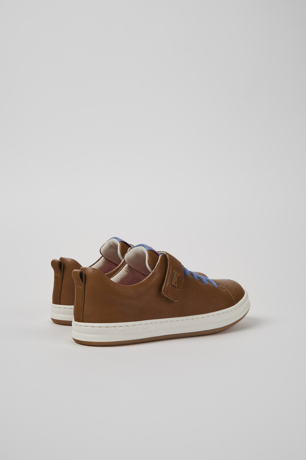 Runner Brown Leather Kids' Sneaker. - Image 3