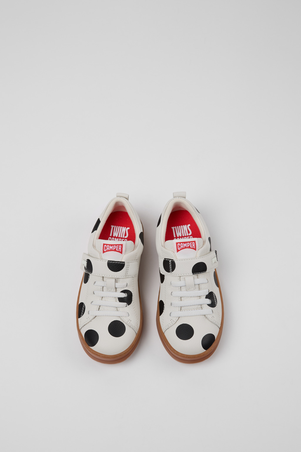 Twins White Leather Sneakers for kids. - Image 4