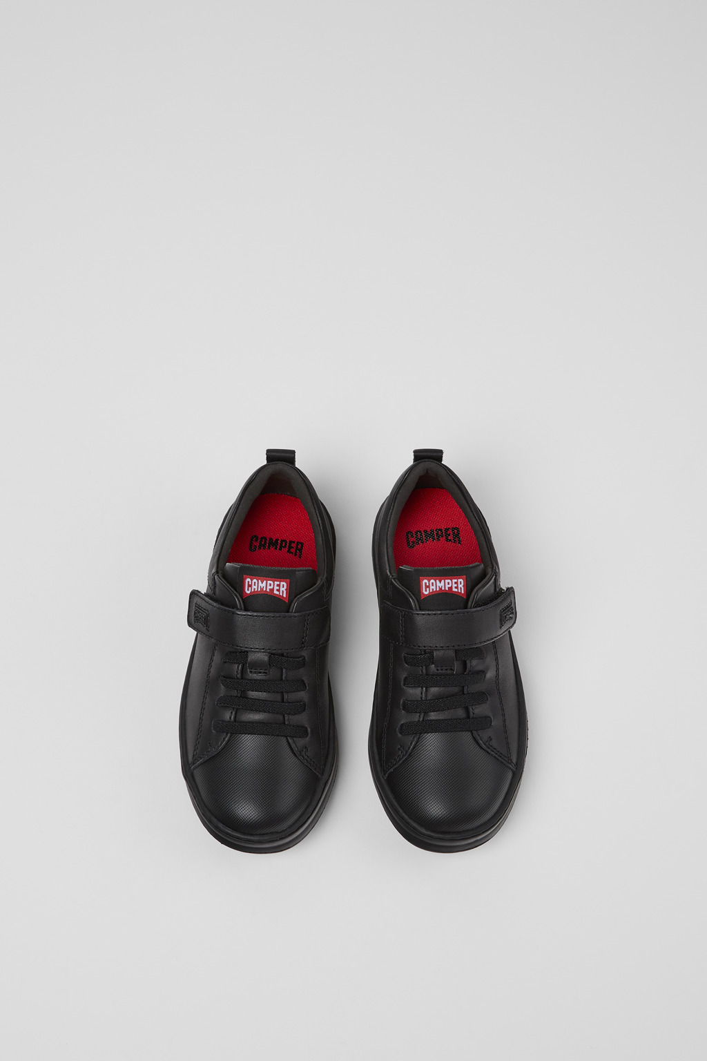 Runner Black Leather and Textile Sneakers for kids. - Image 4