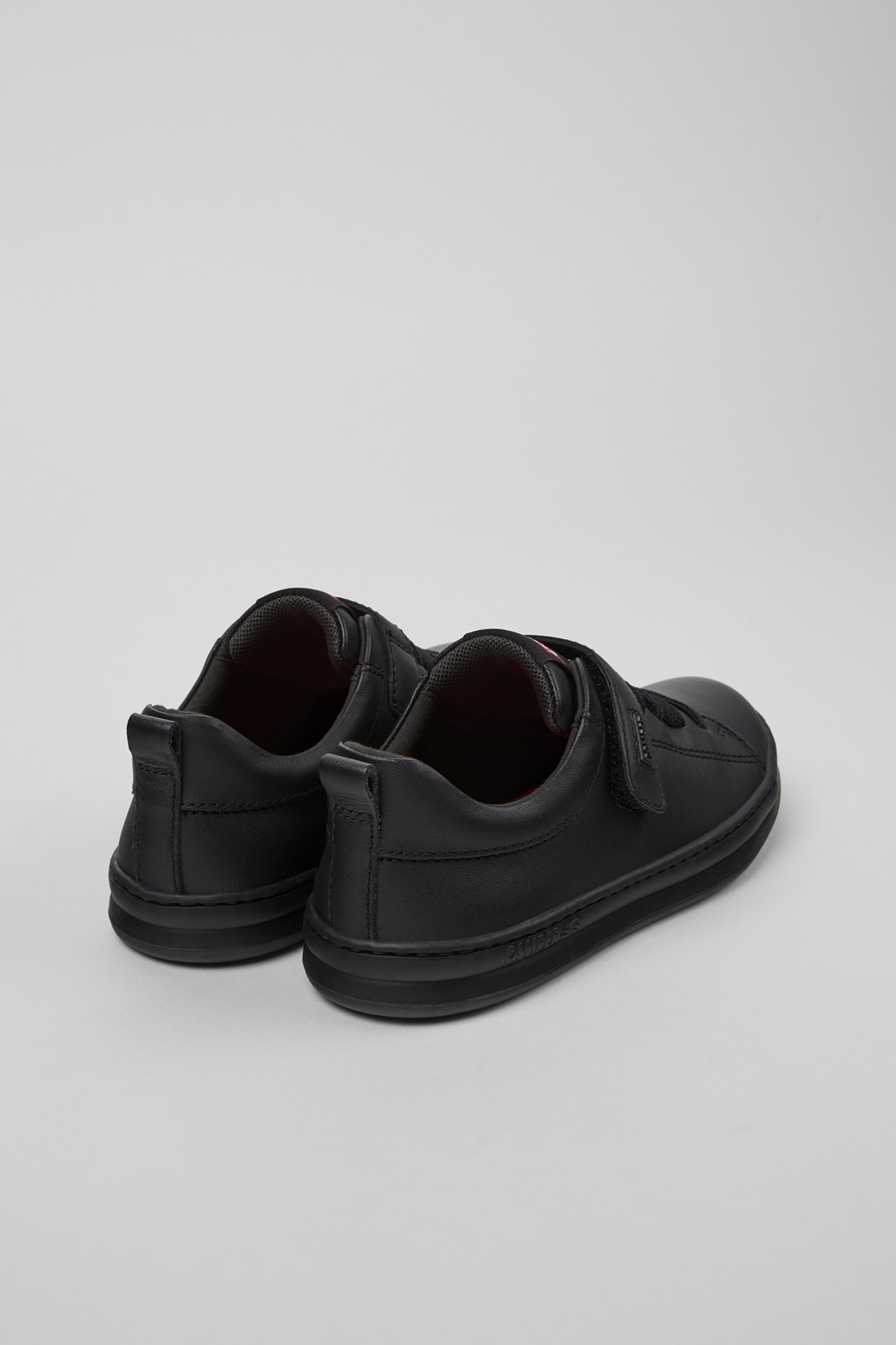 Runner Black Leather and Textile Sneakers for kids. - Image 3