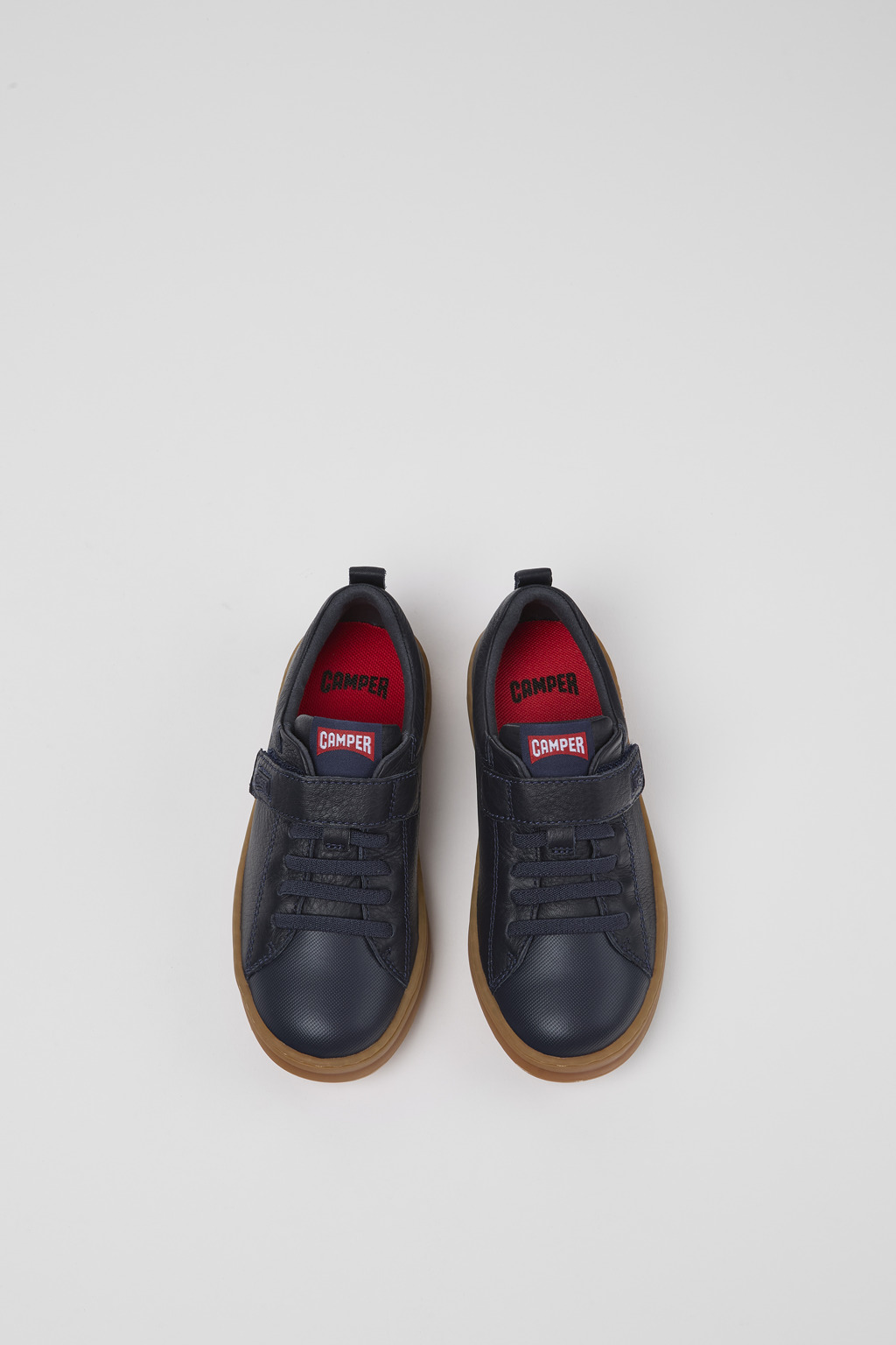 Runner Blue Leather and Textile Sneakers for Kids. - Image 4