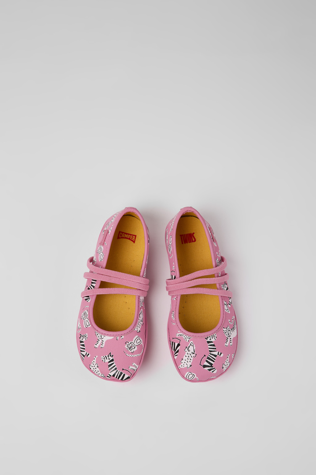 Twins Pink leather ballerinas for kids - Image 4