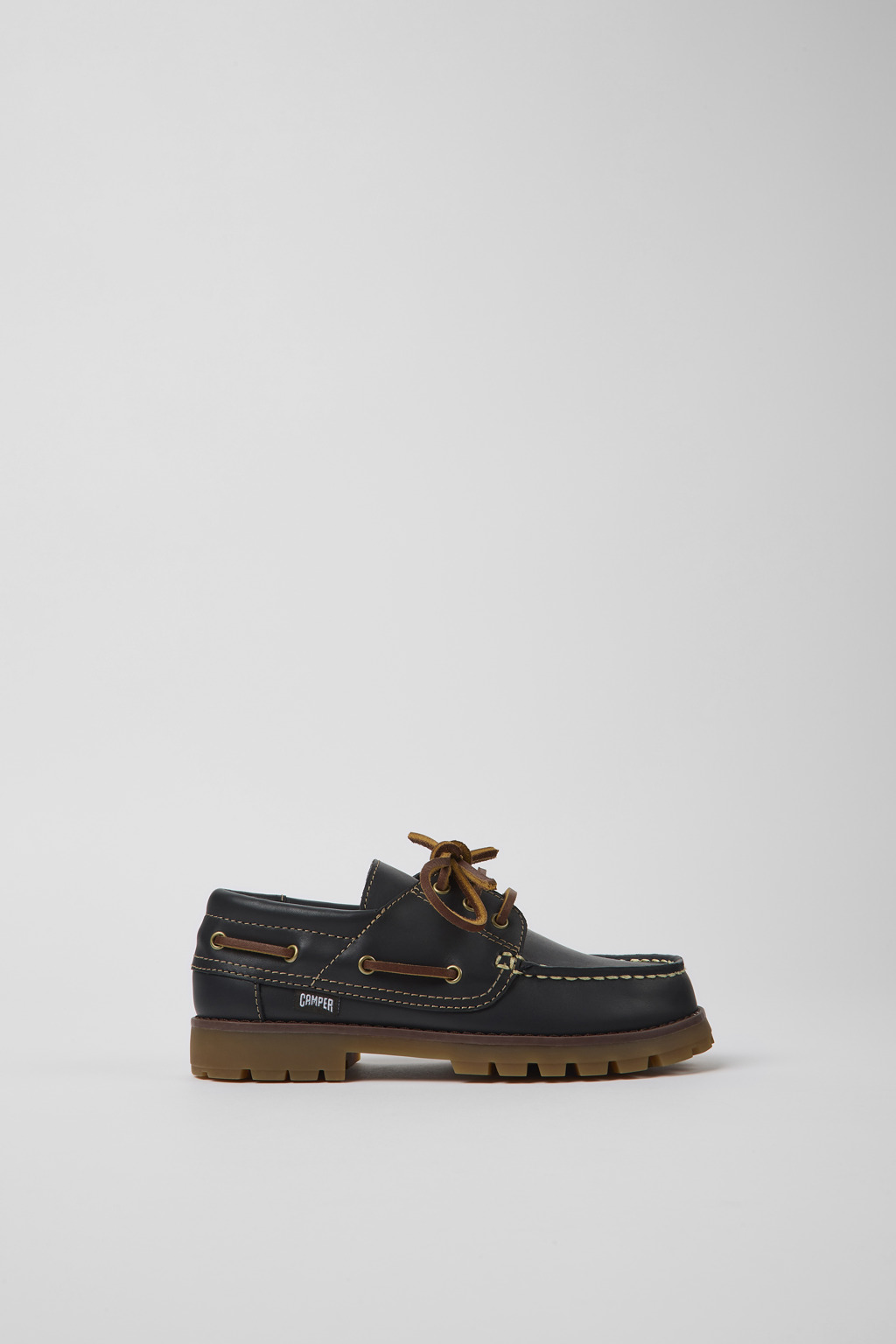 Compas Blue Leather Nautical Shoes for Kids. - Image 2