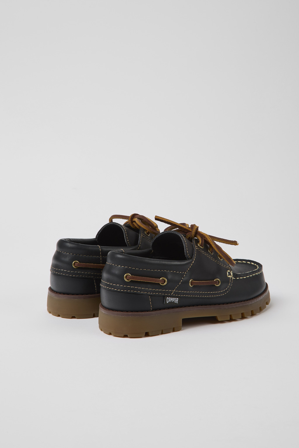 Compas Blue Leather Nautical Shoes for Kids. - Image 3