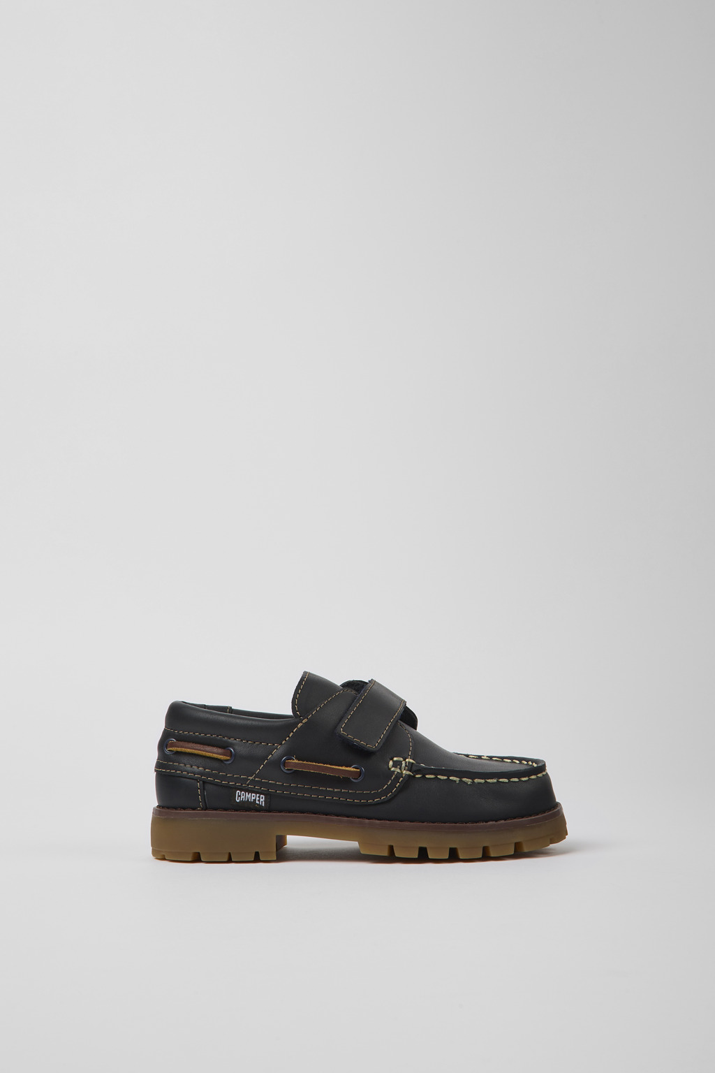 Compas Blue Leather Nautical Shoes for Kids. - Image 2