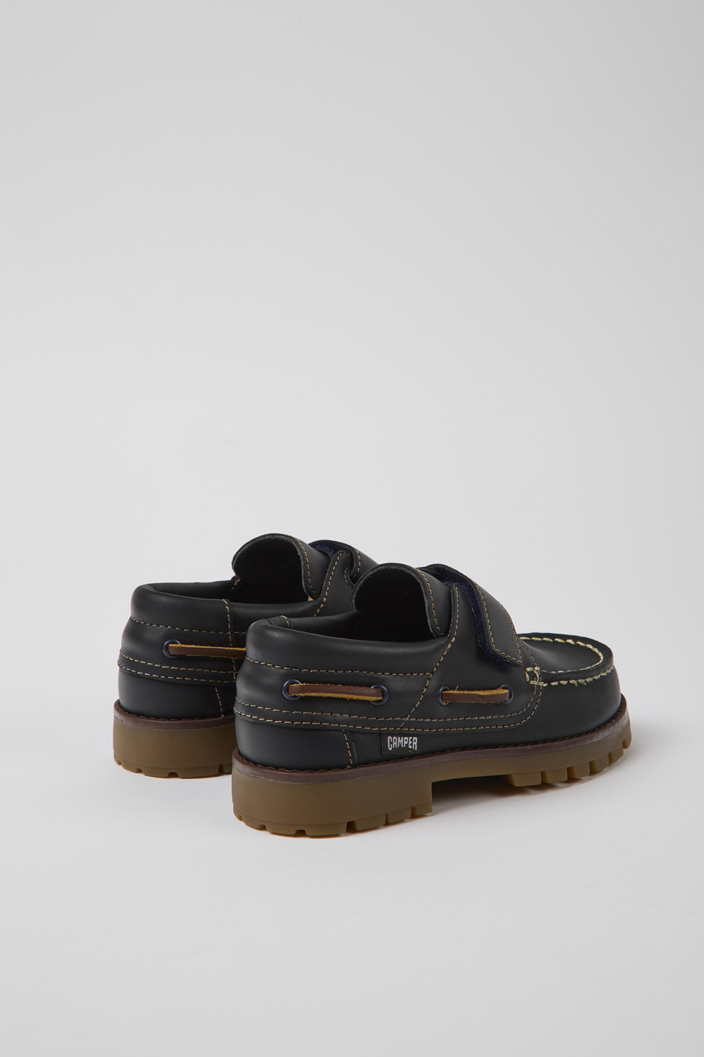 Compas Blue Leather Nautical Shoes for Kids. - Image 3