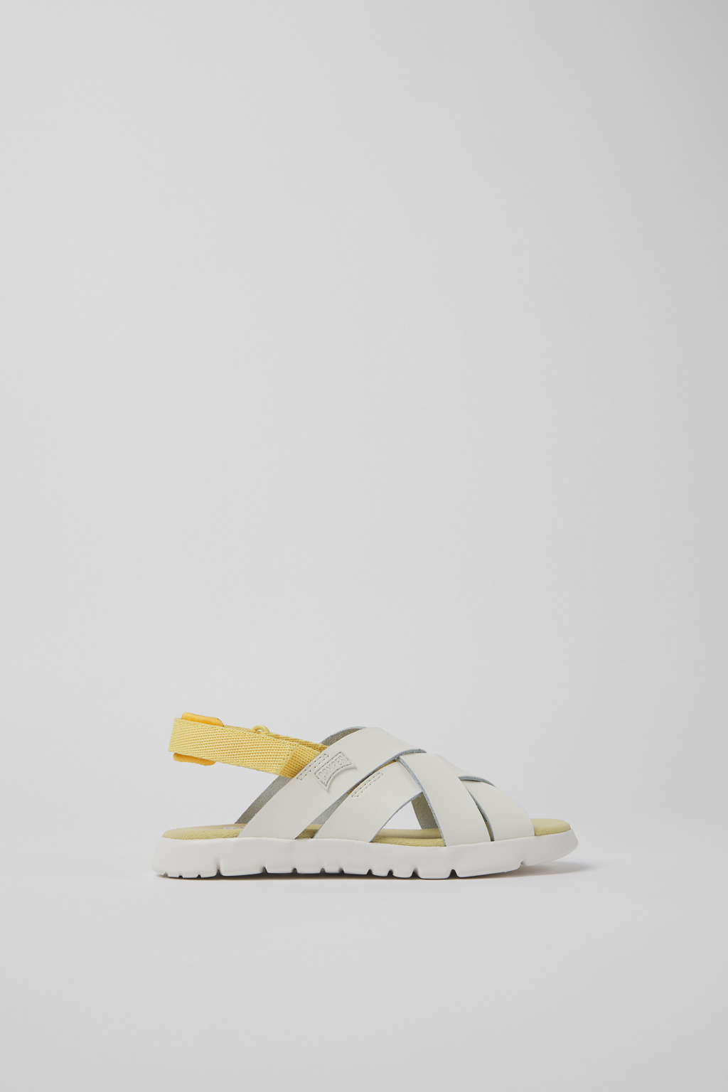Oruga White leather and textile sandals for kids - Image 2