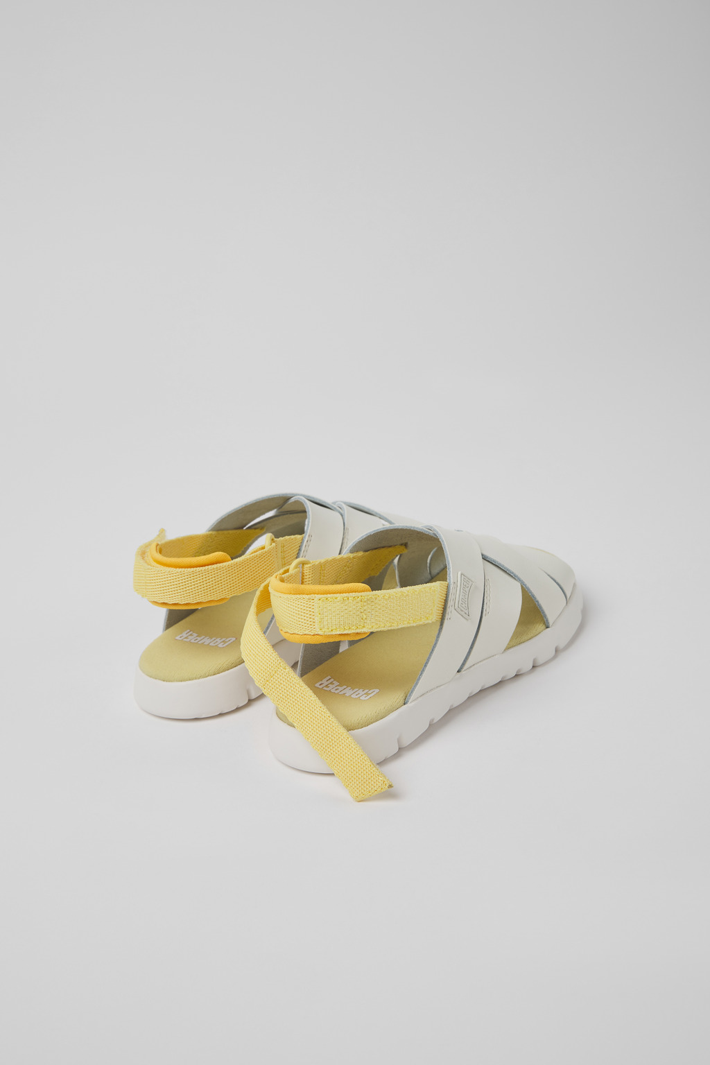 Oruga White leather and textile sandals for kids - Image 3
