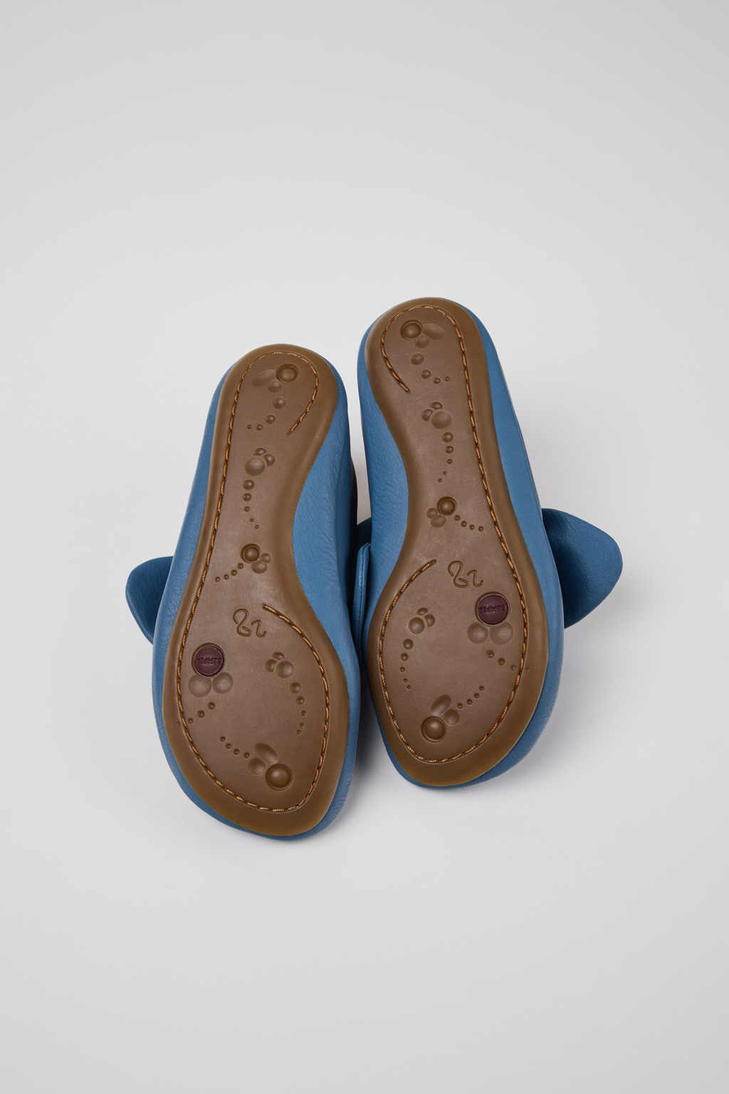 Right Blue Leather Ballerina for Kids. - Image 5