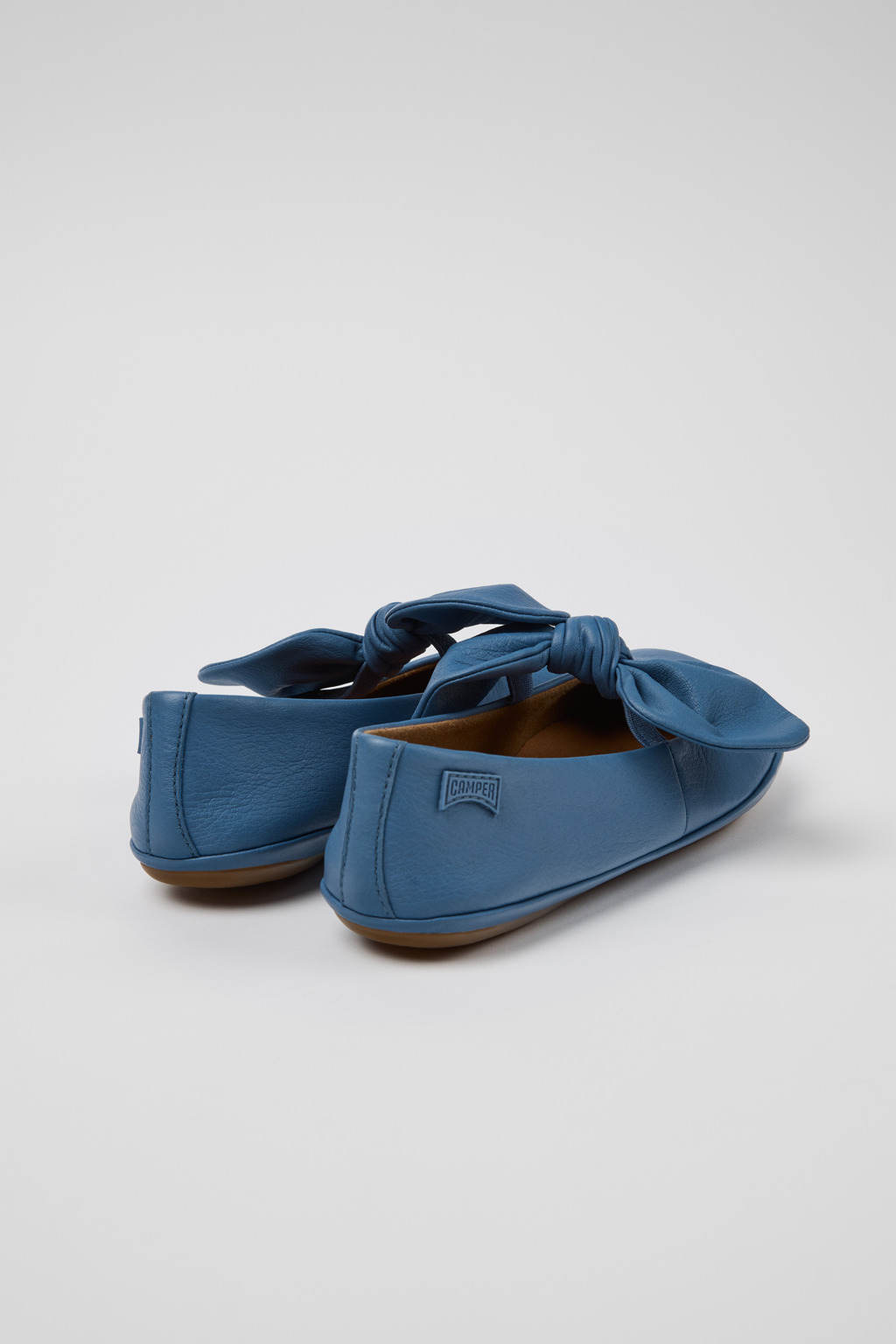 Right Blue Leather Ballerina for Kids. - Image 3