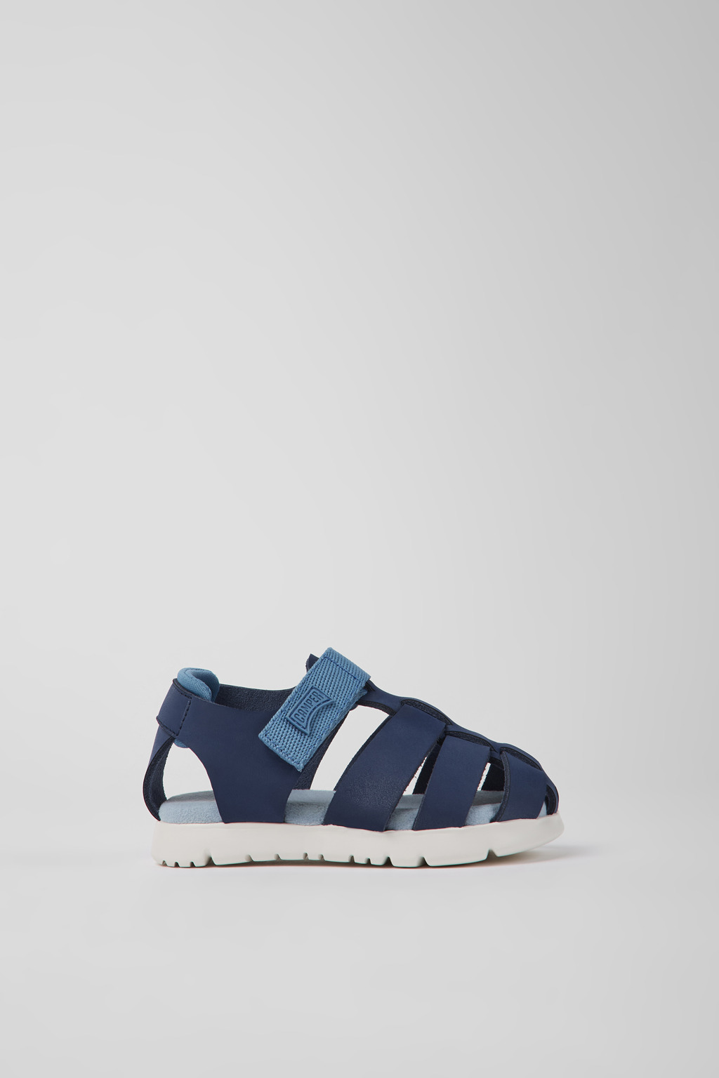 Oruga Blue leather and textile sandals for kids - Image 2