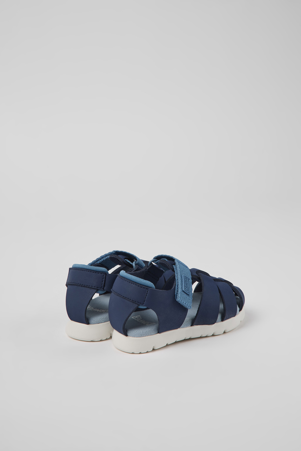 Oruga Blue leather and textile sandals for kids - Image 3