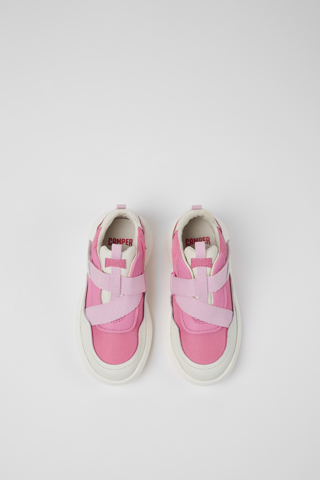 CRCLR Pink leather and textile sneakers for kids - Image 4