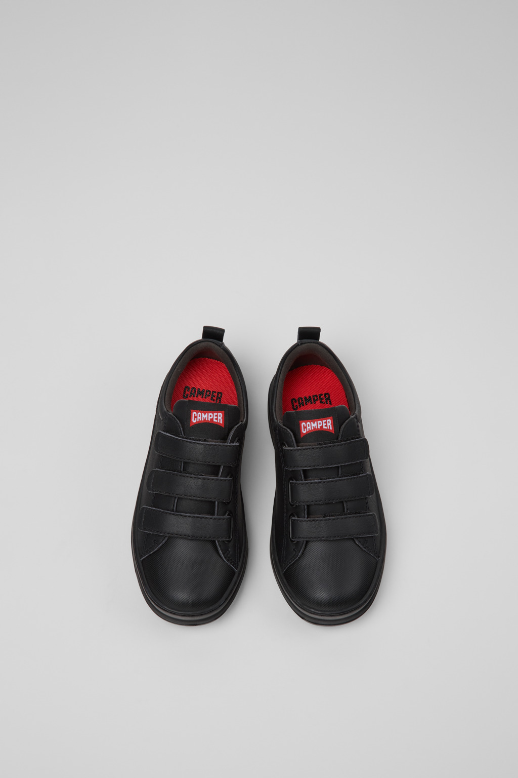 Runner Black Leather and Textile Sneakers for kids. - Image 4