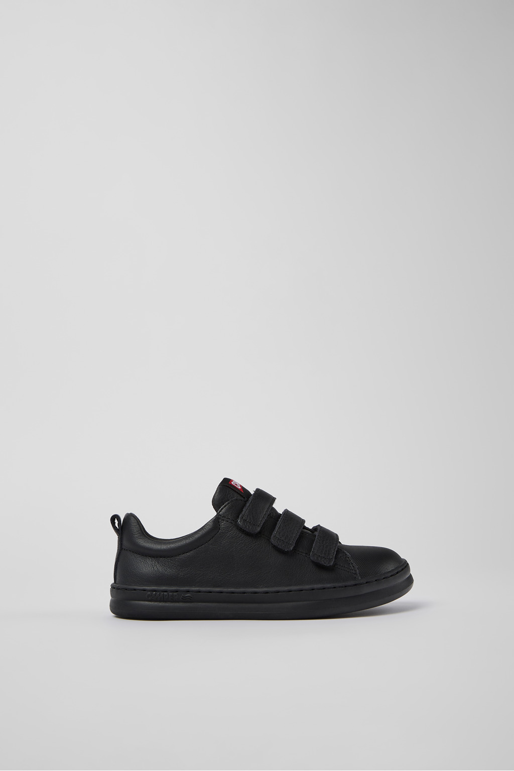 Runner Black Leather and Textile Sneakers for kids. - Image 2