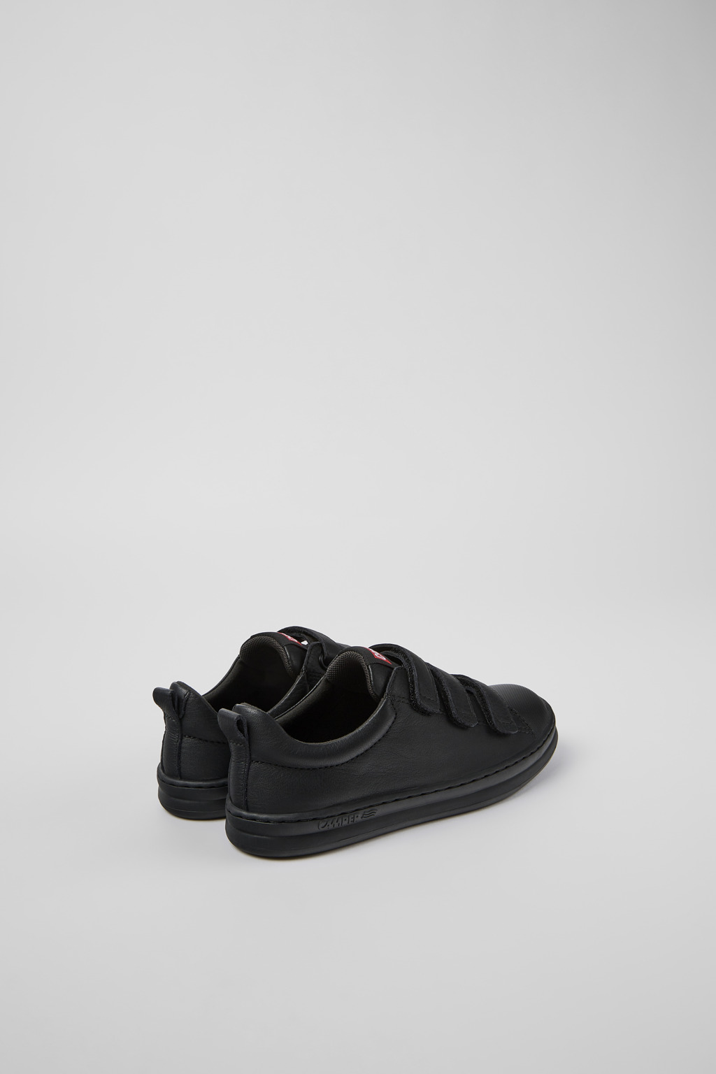 Runner Black Leather and Textile Sneakers for kids. - Image 3