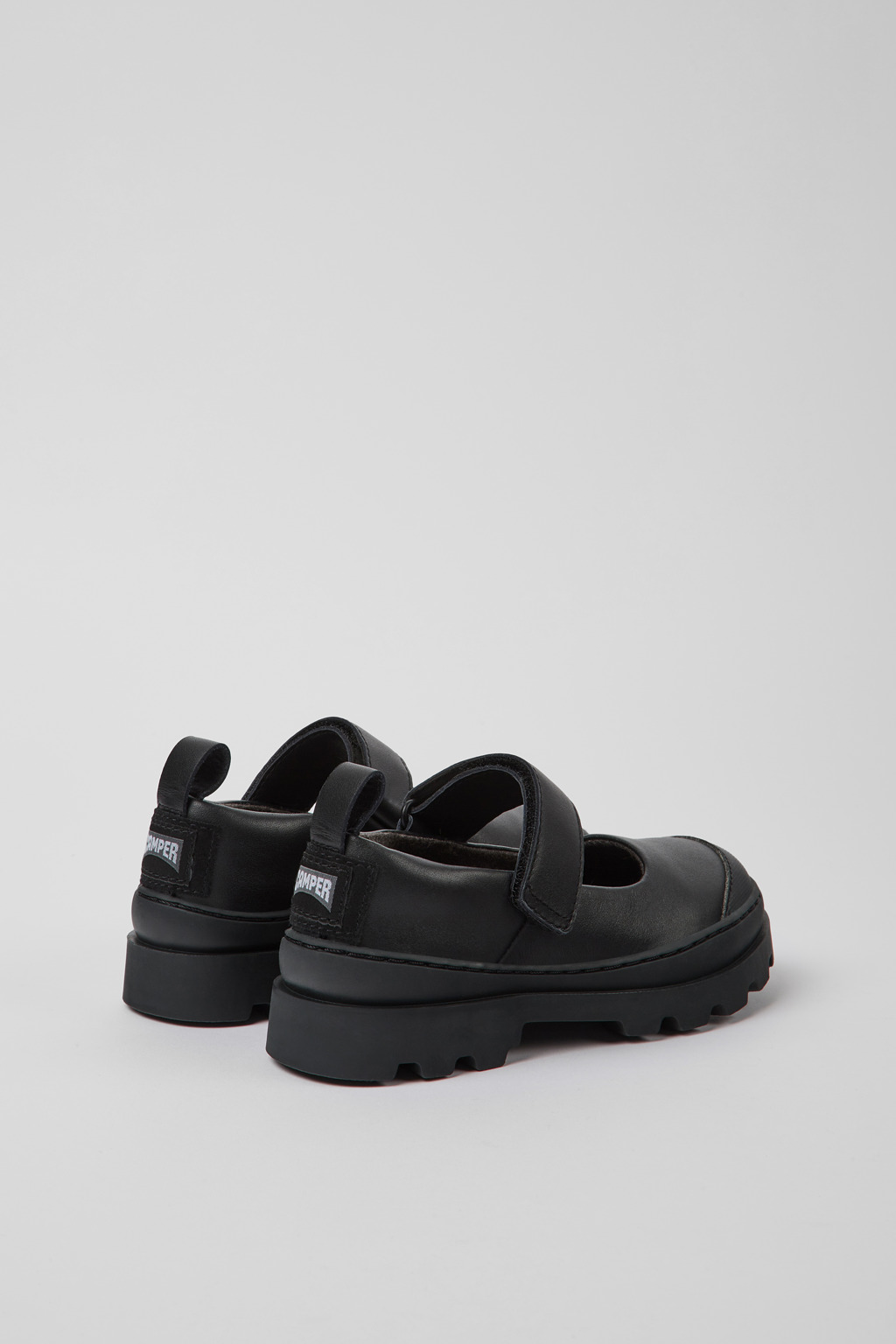 Brutus Black leather Mary Jane shoes for kids - Image 3