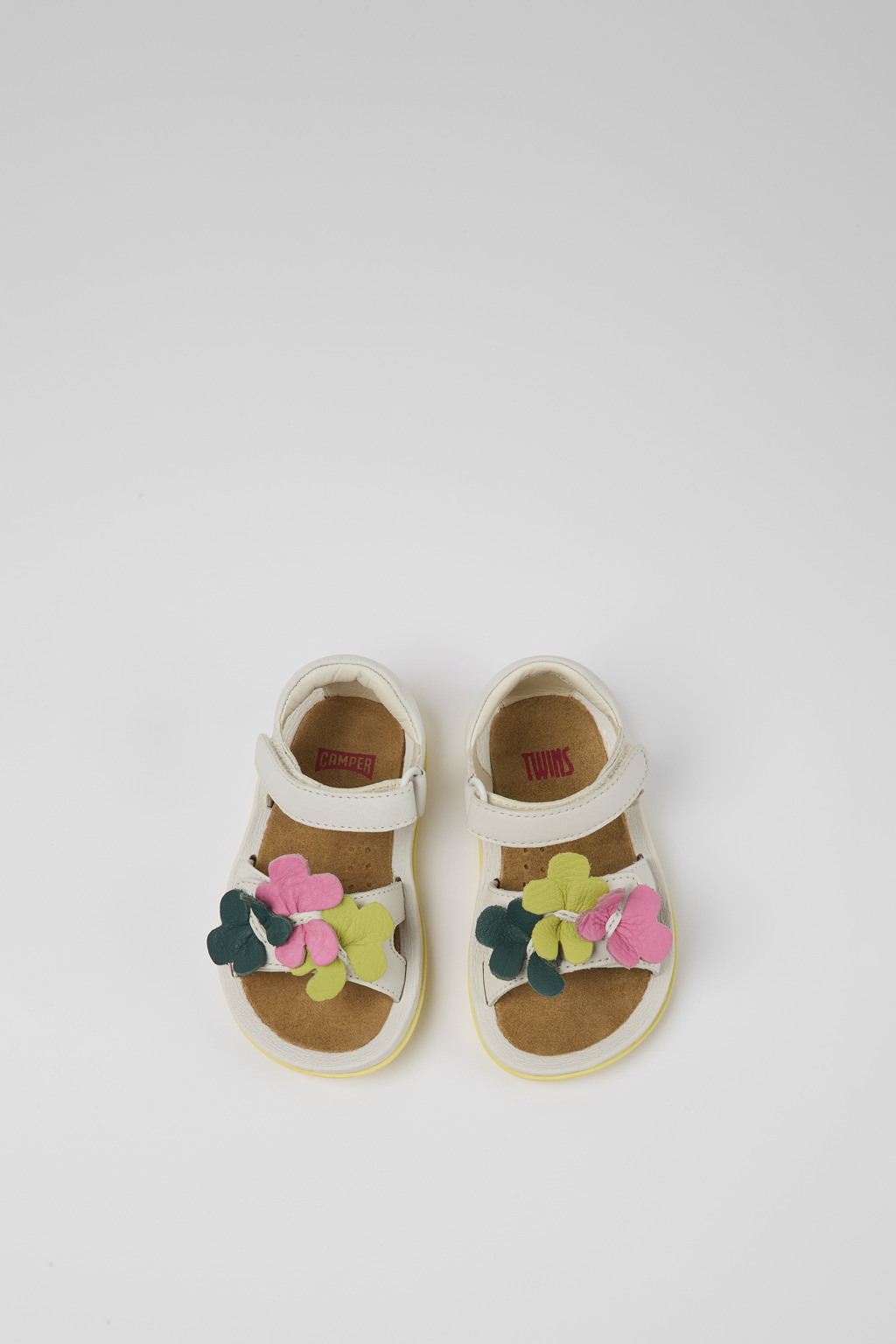 Twins White leather sandals for kids - Image 4