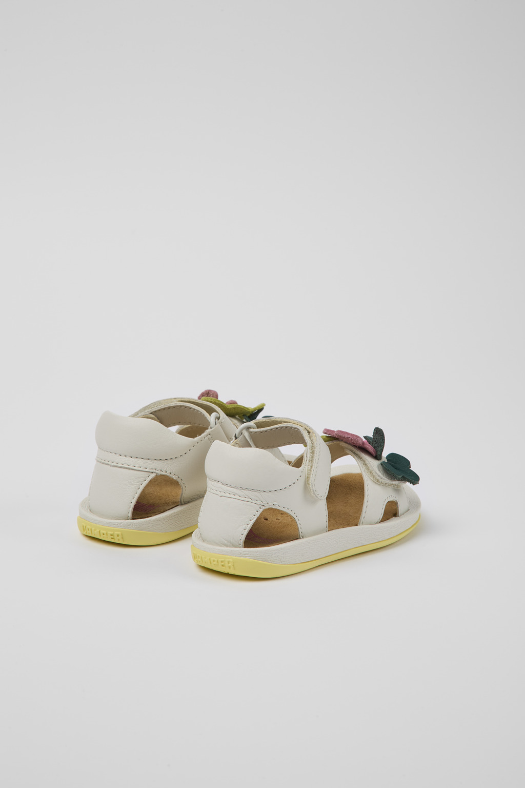 Twins White leather sandals for kids - Image 3