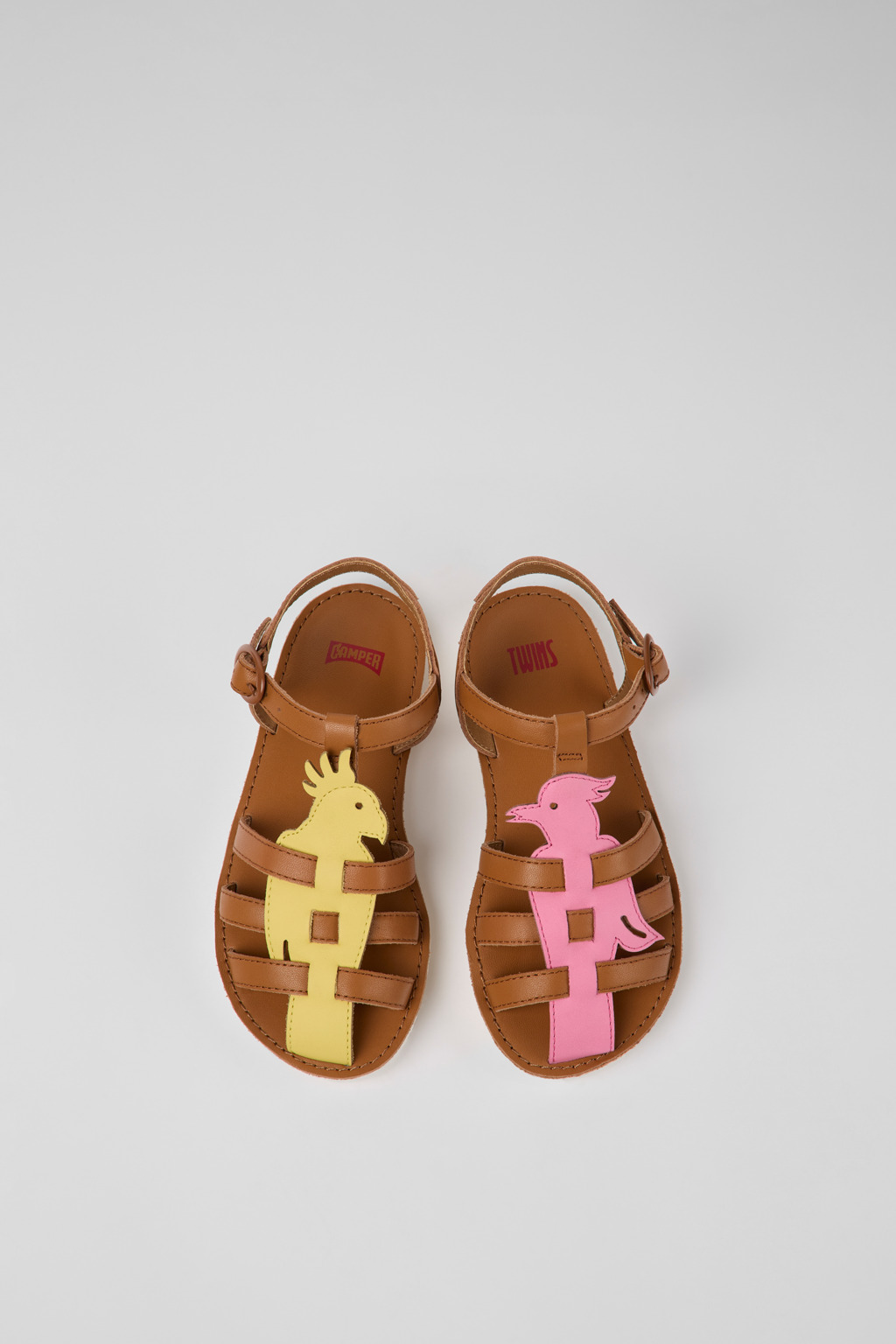 Twins Multicolored leather sandals for kids - Image 4