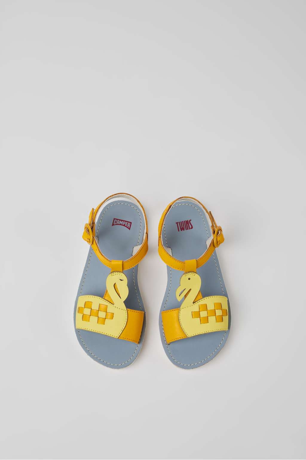 Twins Yellow and orange leather sandals for kids - Image 4