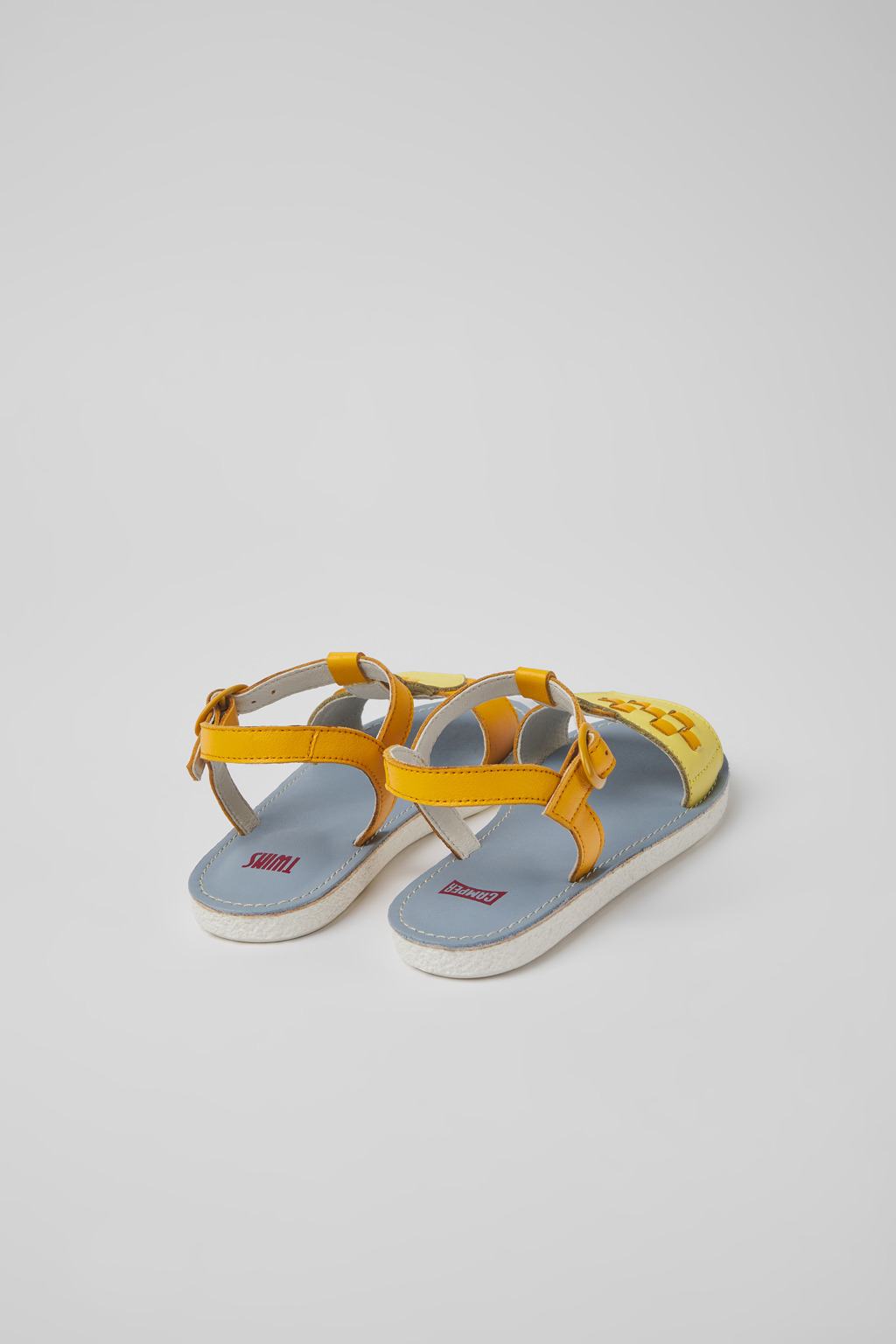 Twins Yellow and orange leather sandals for kids - Image 3