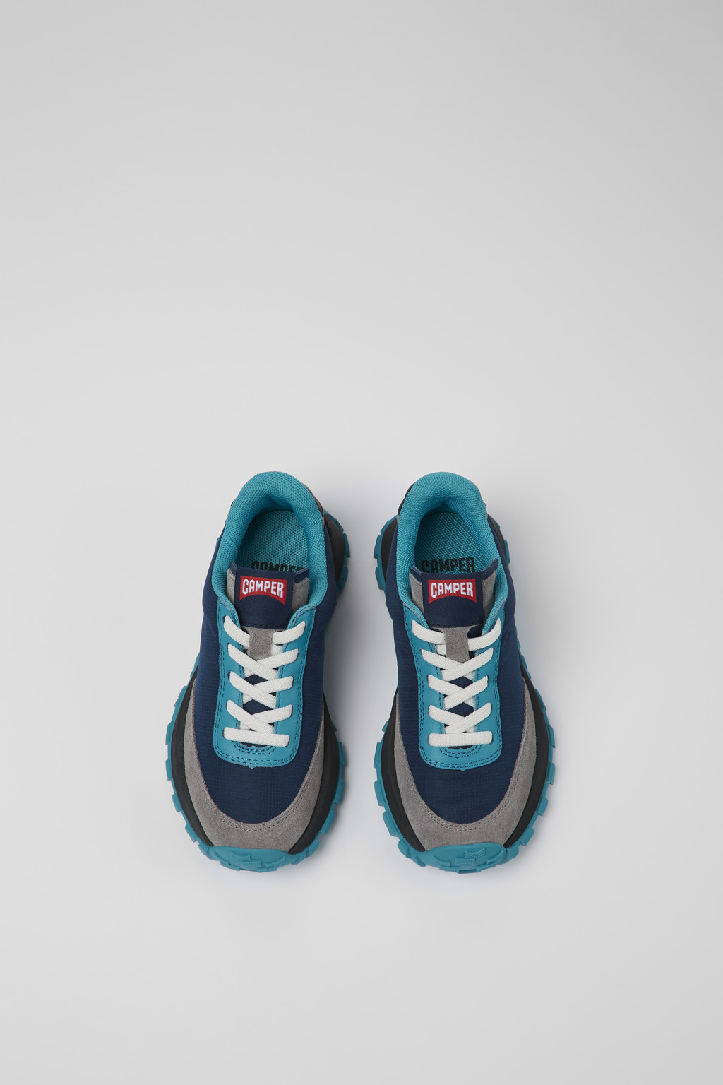 Drift Trail Blue textile and leather sneakers for kids - Image 4