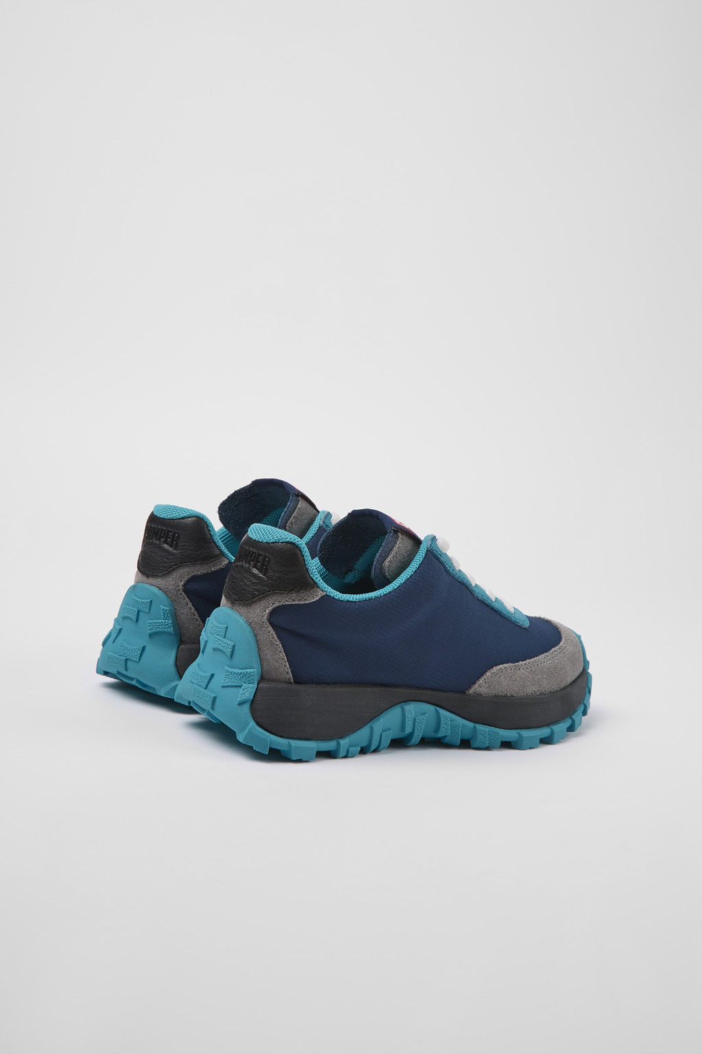 Drift Trail Blue textile and leather sneakers for kids - Image 3