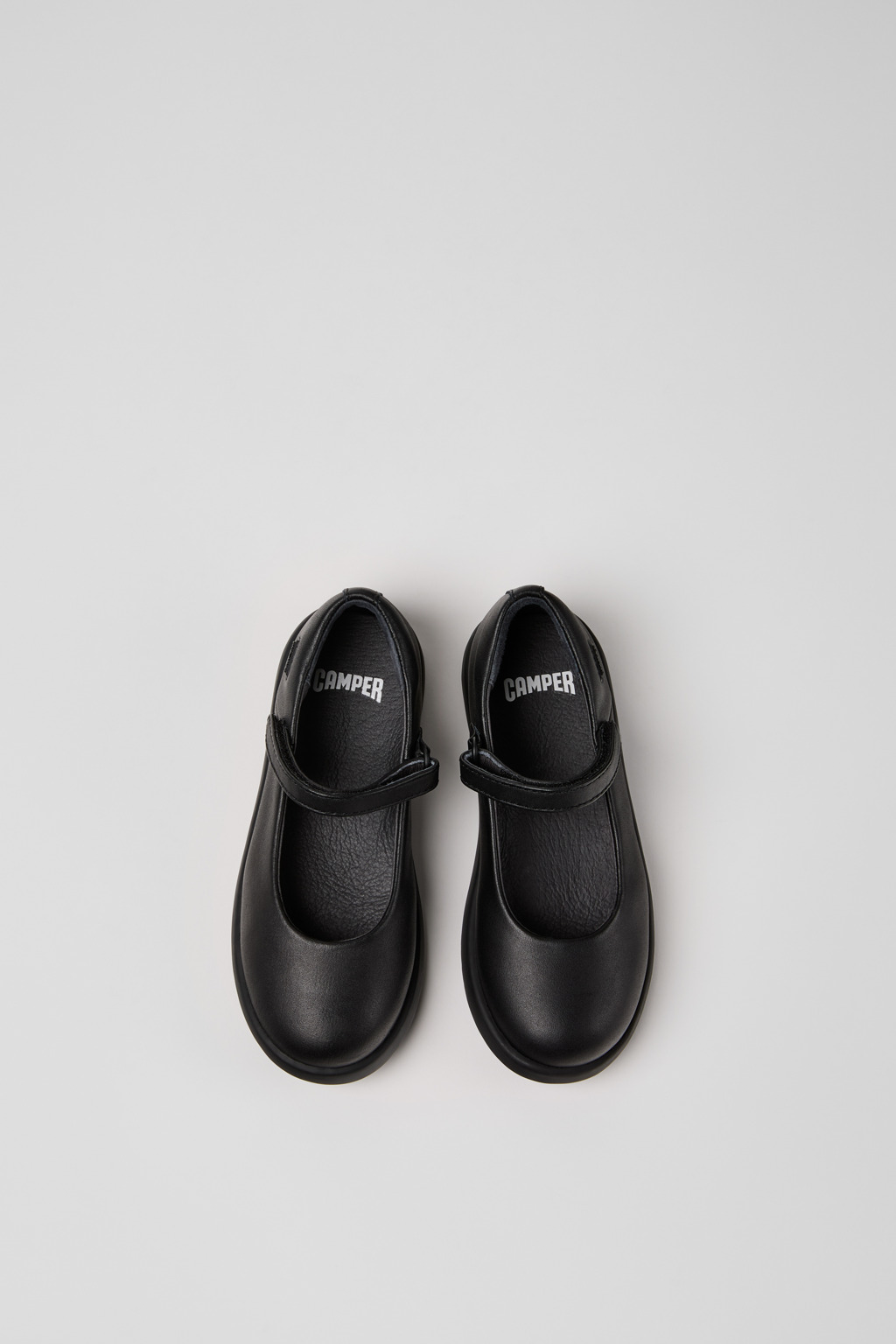 Duet Black Leather Ballerinas for Kids. - Image 4