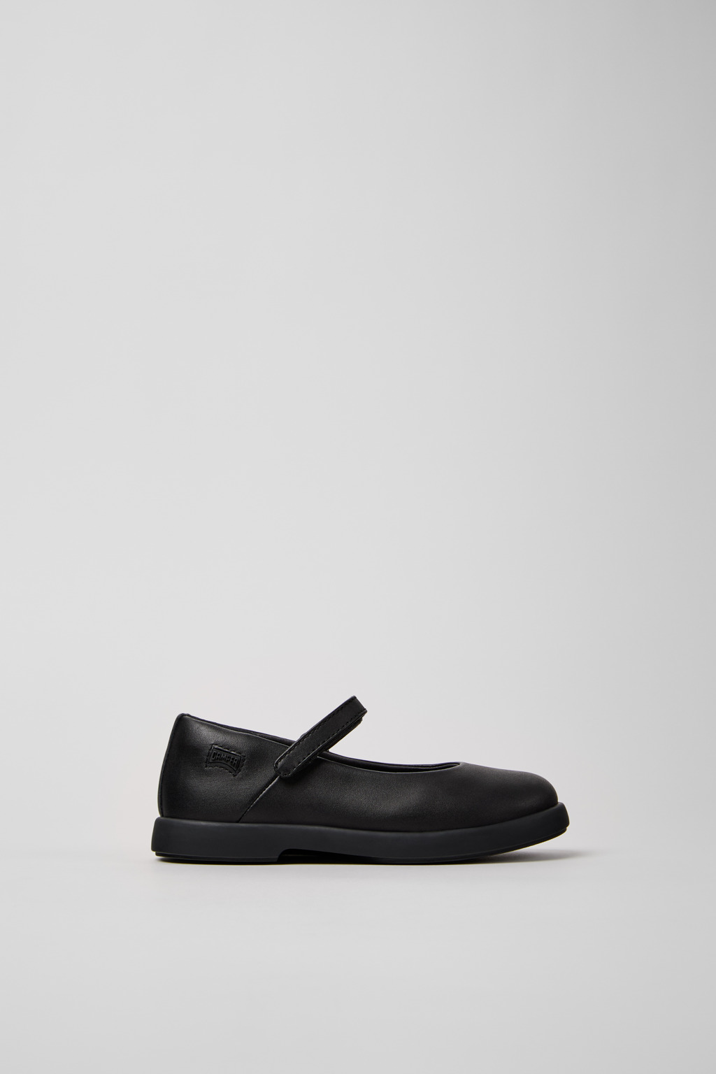 Duet Black Leather Ballerinas for Kids. - Image 2