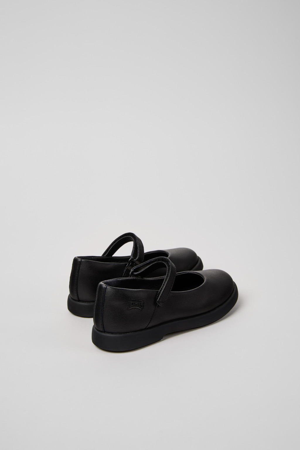 Duet Black Leather Ballerinas for Kids. - Image 3