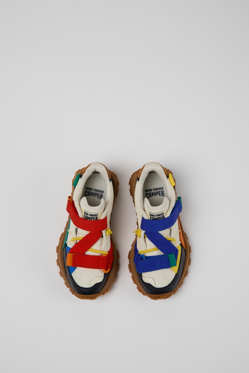 Bobo Choses x Camper Multicolor Textile and Leather Semi-Open Shoes for Kids. - Image 4