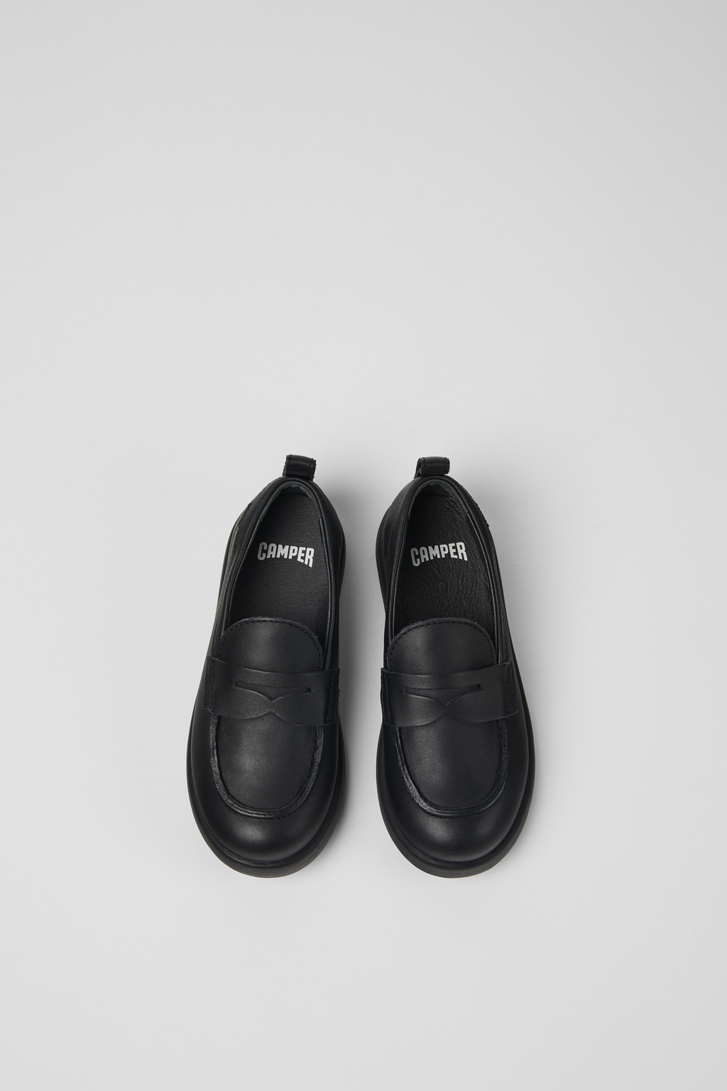 Duet Black Leather Ballerinas for Kids. - Image 4
