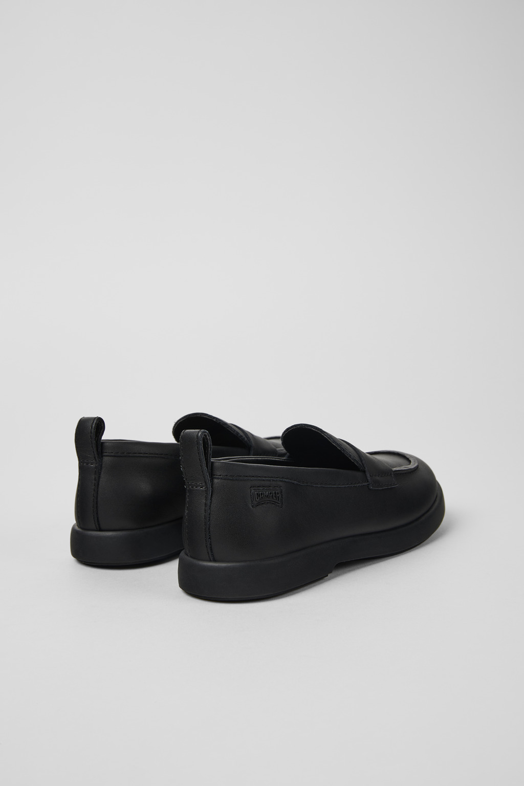 Duet Black Leather Ballerinas for Kids. - Image 3
