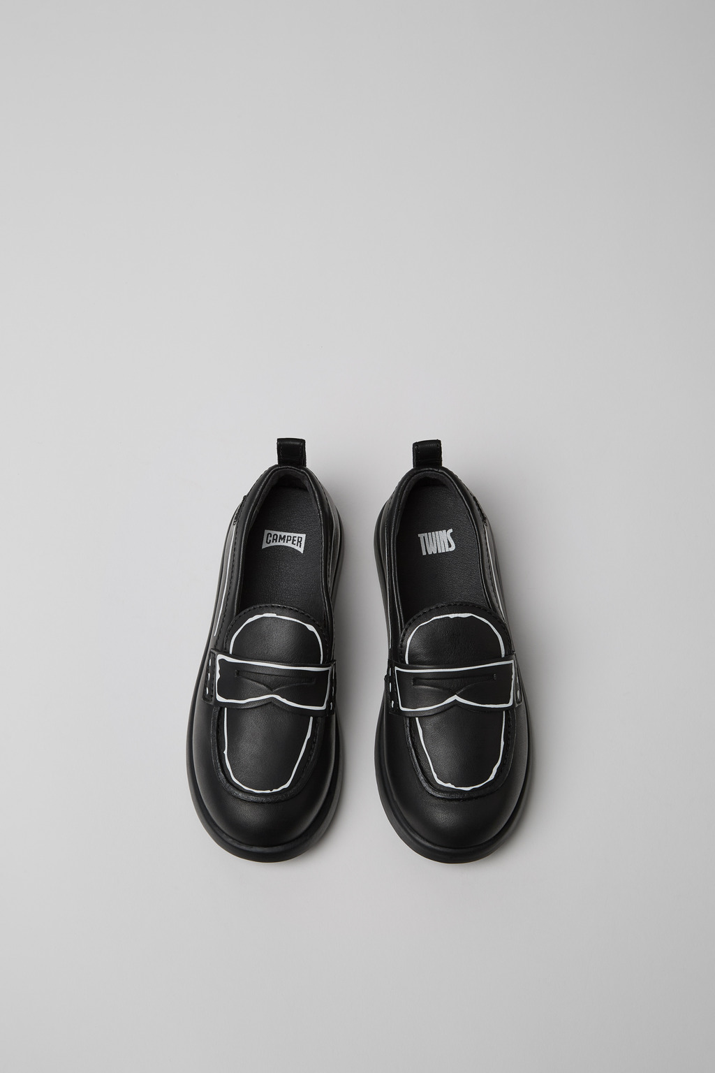 Twins Black leather shoes for kids - Image 4