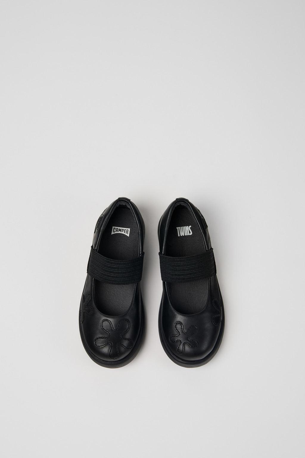 Twins Black leather shoes for kids - Image 4